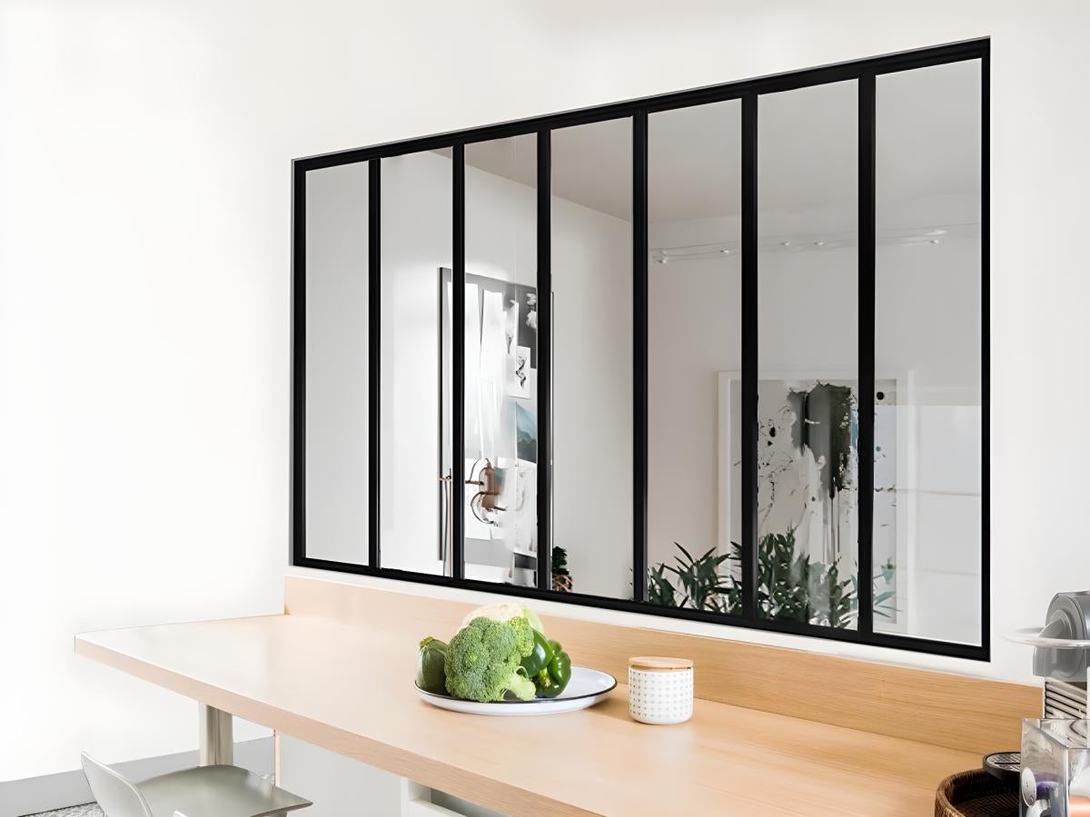 Verrière atelier en aluminium thermolaqué - 210x105 cm - Noir - BAYVIEW - 7