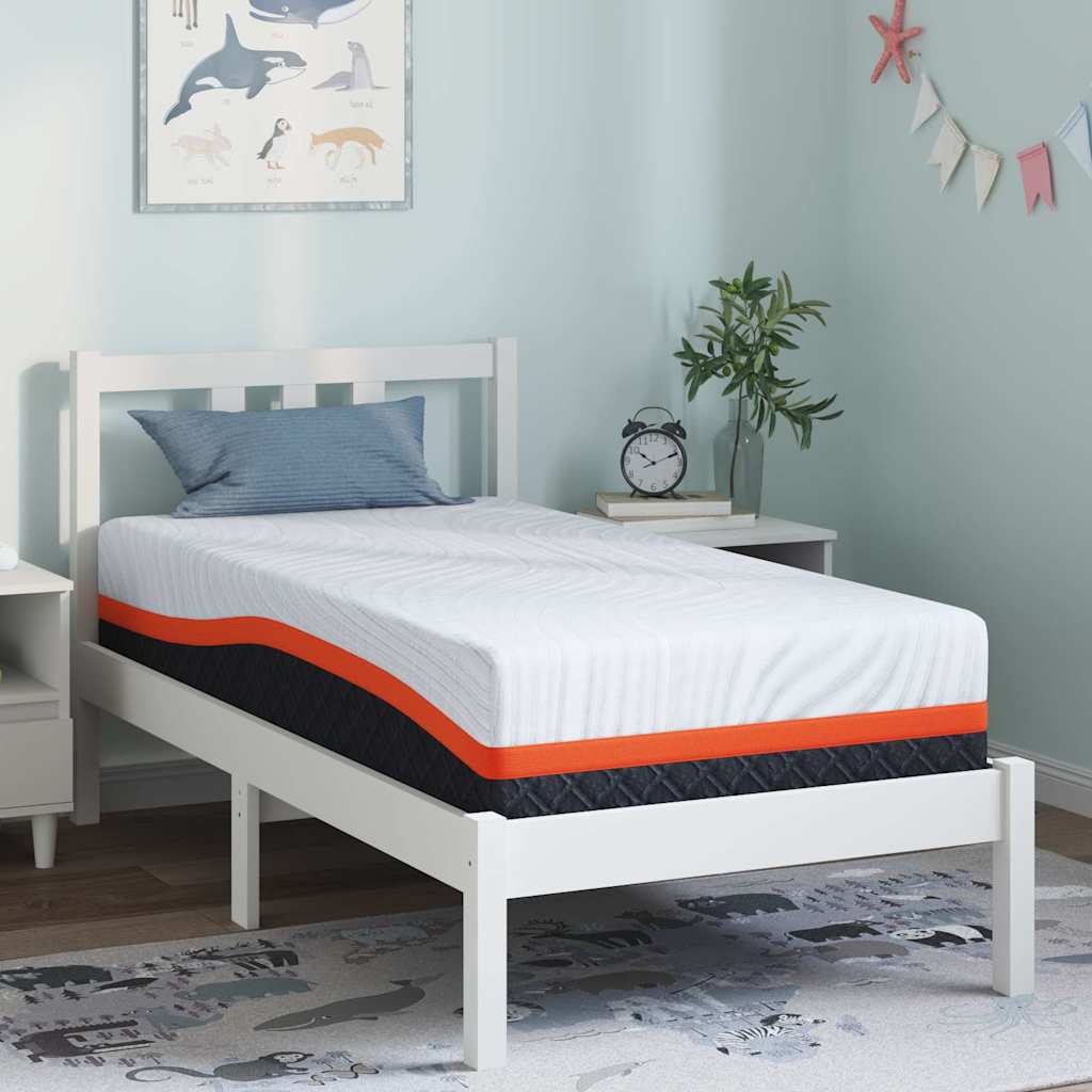 Materac Biały i szary 80 x 160 cm Tkanina żakardowa vidaXL
