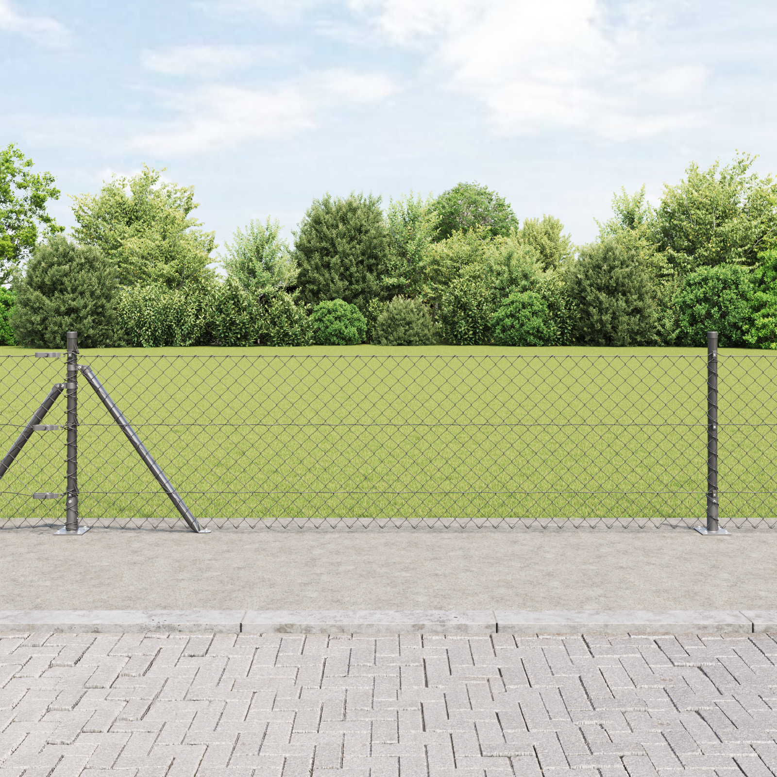Słupek ogrodzeniowy. Szary 25 x 0,4 m (siatka 60 x 60 mm) vidaXL