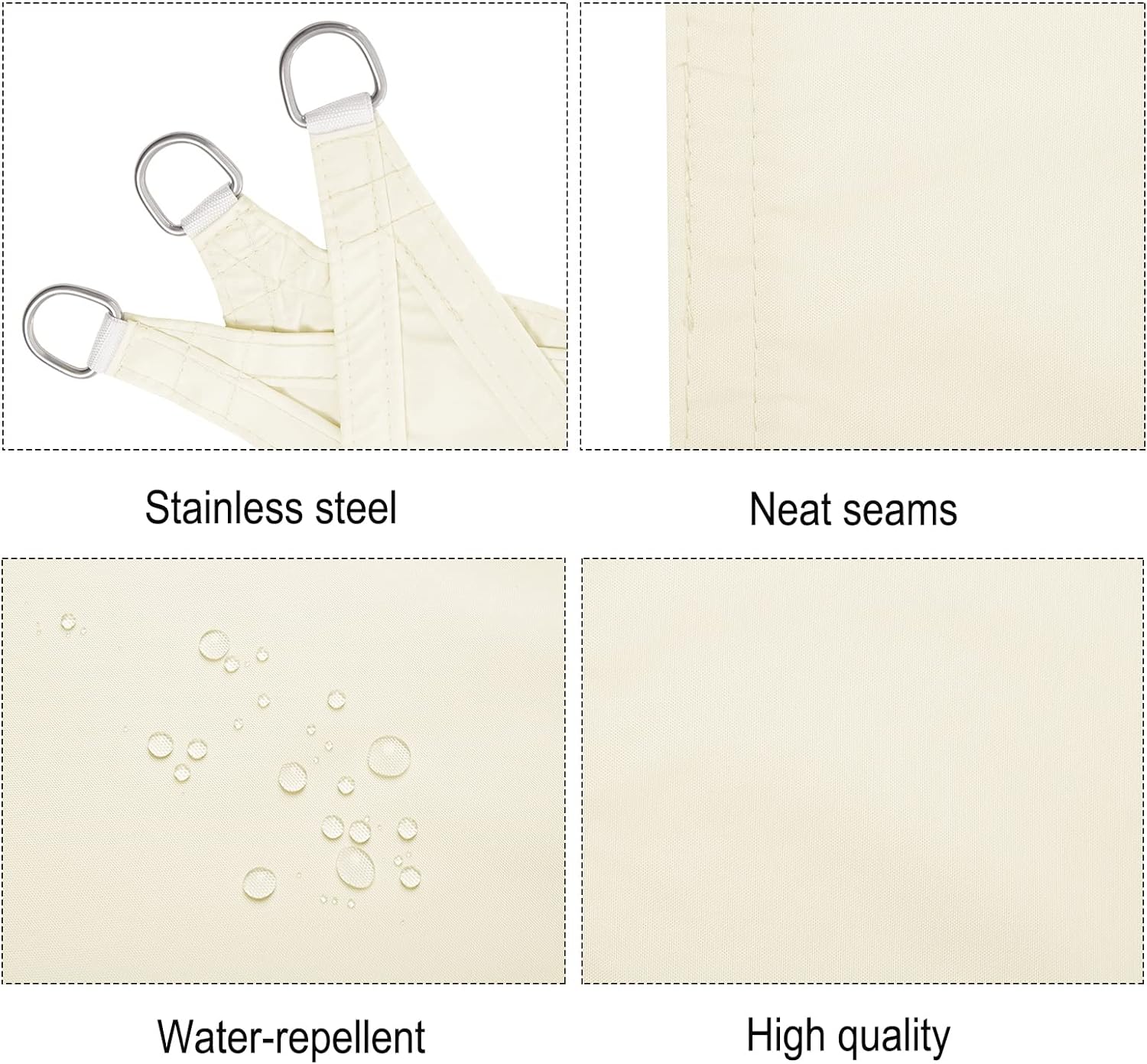 Voile d'ombrage Rectangulaire Imperméable Anti 95% UV résistant à l'eau Protection Contre Le Vent Polyester avec Protection UV pour Jardin terras - 3
