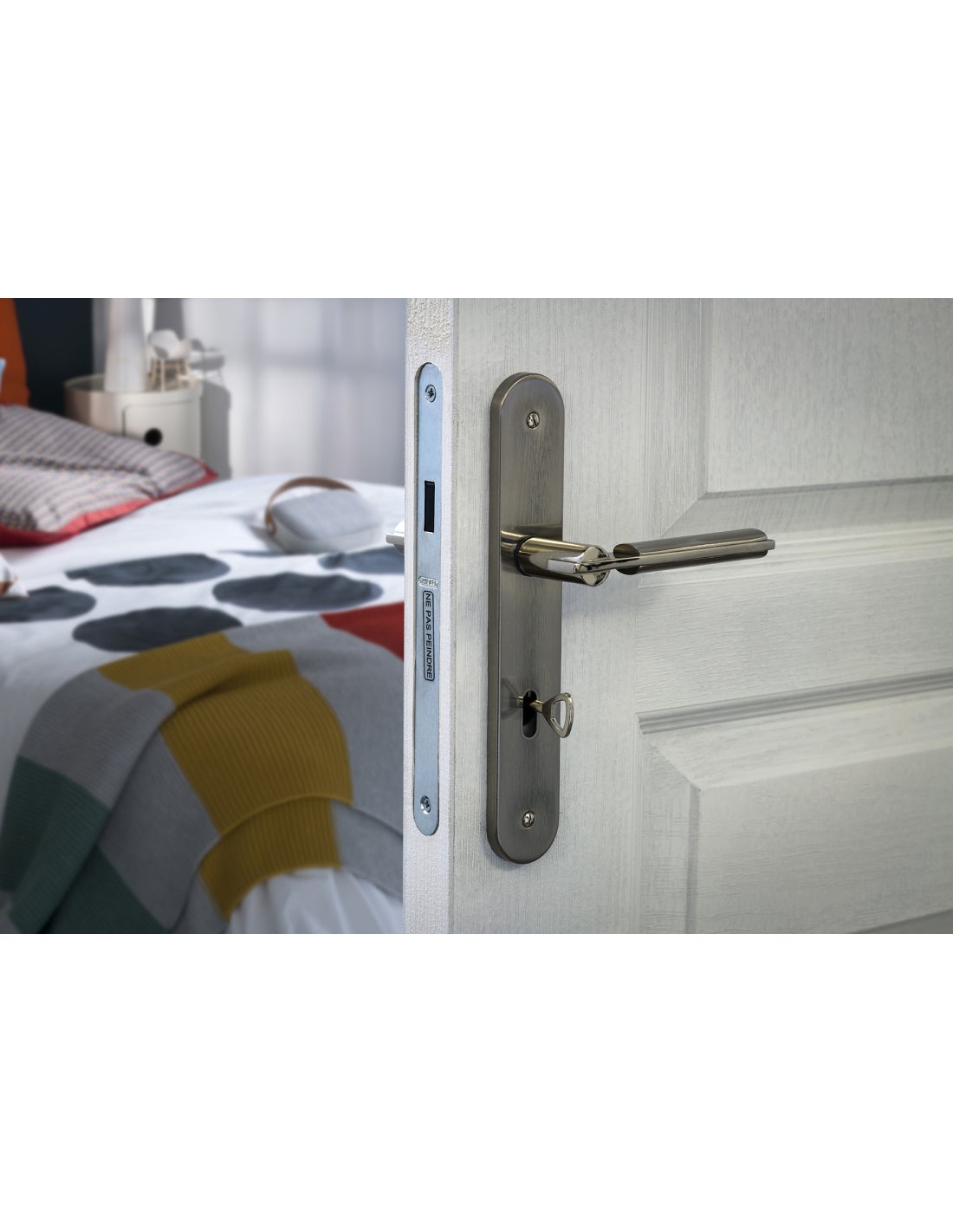 THIRARD - Serrure encastrable magnétique à clé pour porte de chambre, axe 40mm, bouts ronds - THIRARD - 4