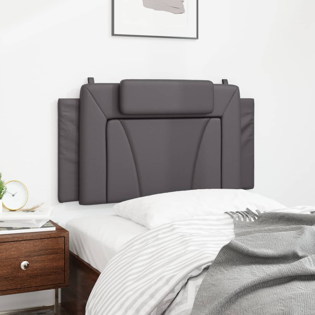 vidaXL Cabecero de cama acolchado cuero sintético gris 100 cm - 4