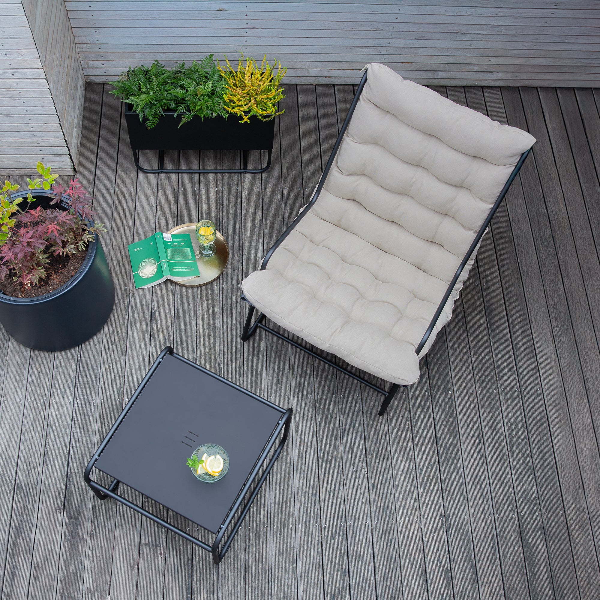 Poduszka na fotel ogrodowy 128 x 70 cm Topaz beżowy PATIO - 3