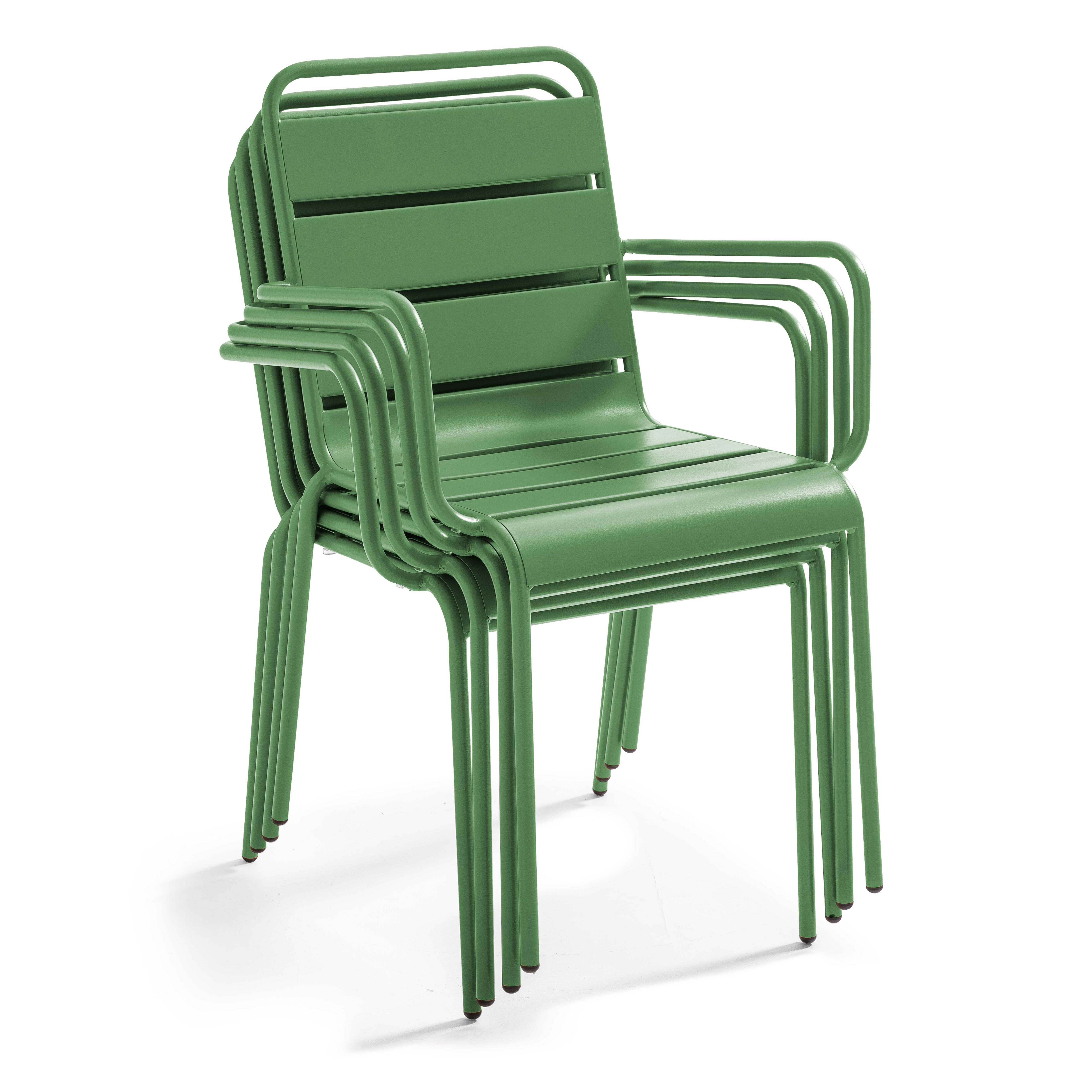 Fauteuil de jardin en métal vert cactus , Palavas - Oviala - 3