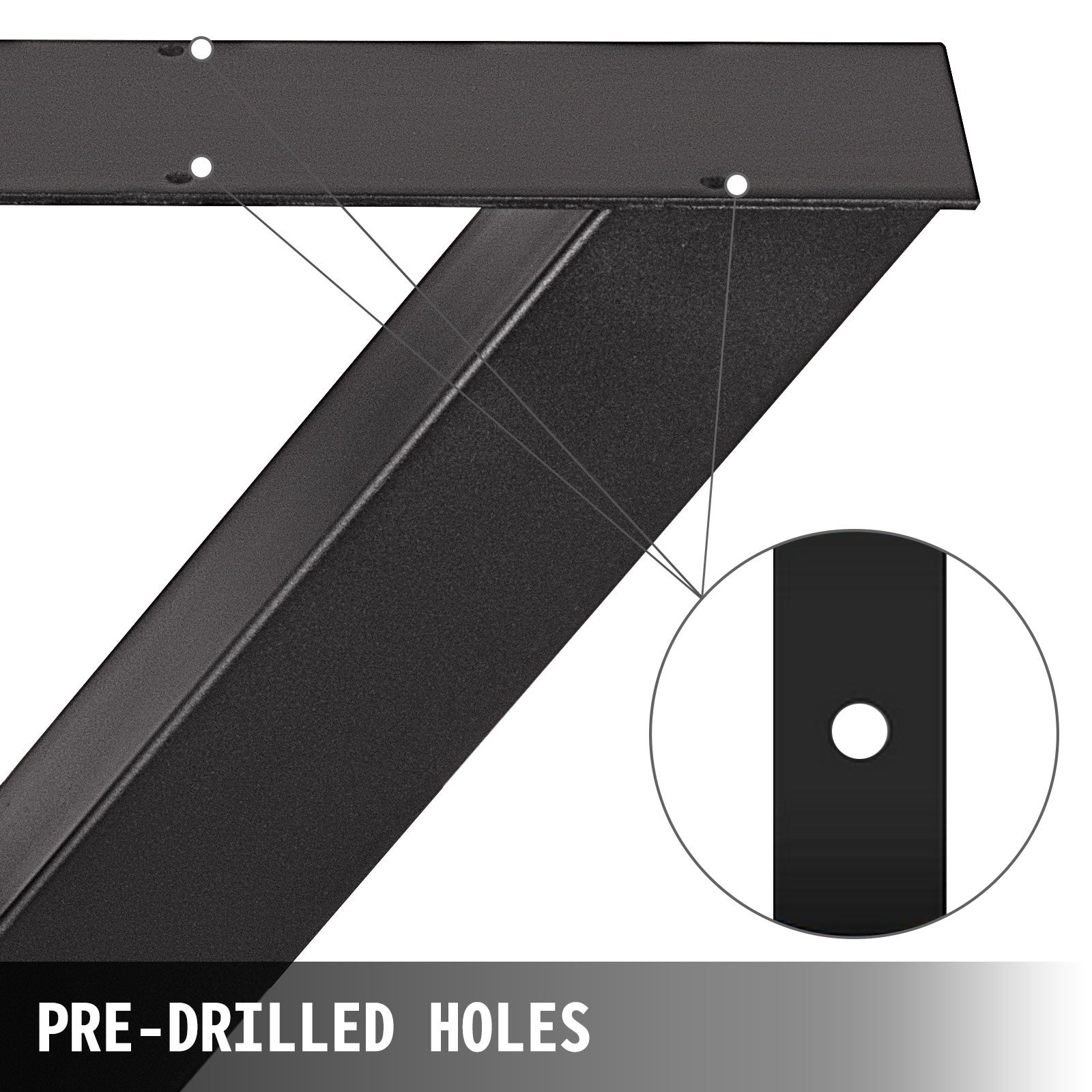 Pieds de Table en Métal VEVOR 2PCS Pied de Table Basse et Table à Manger Industriel de Charge Maximal 1000 kg de Jambes en Croix Forme de X,720x790mm - 5