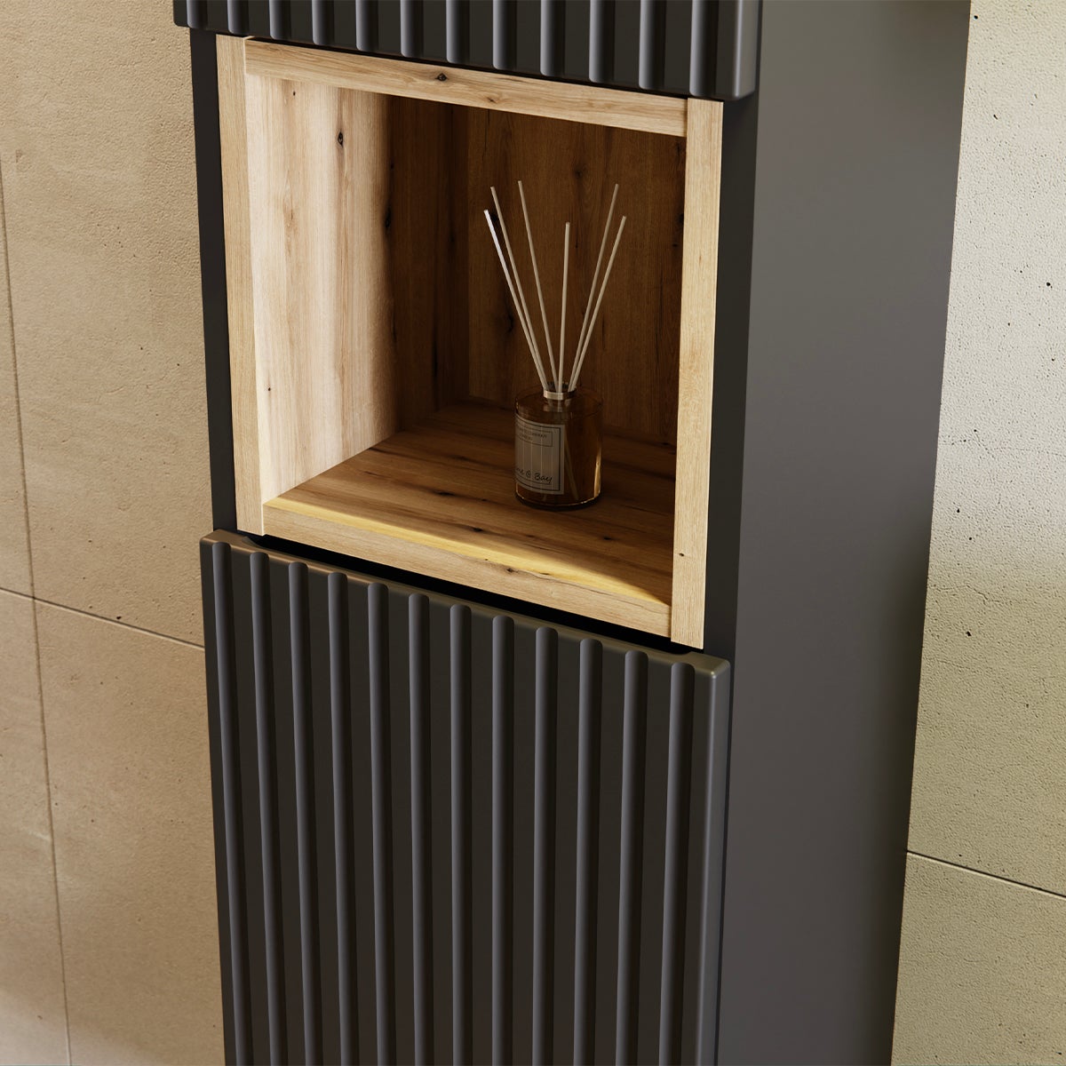 Colonna del bagno 2 ante Riva nero e marrone - 5