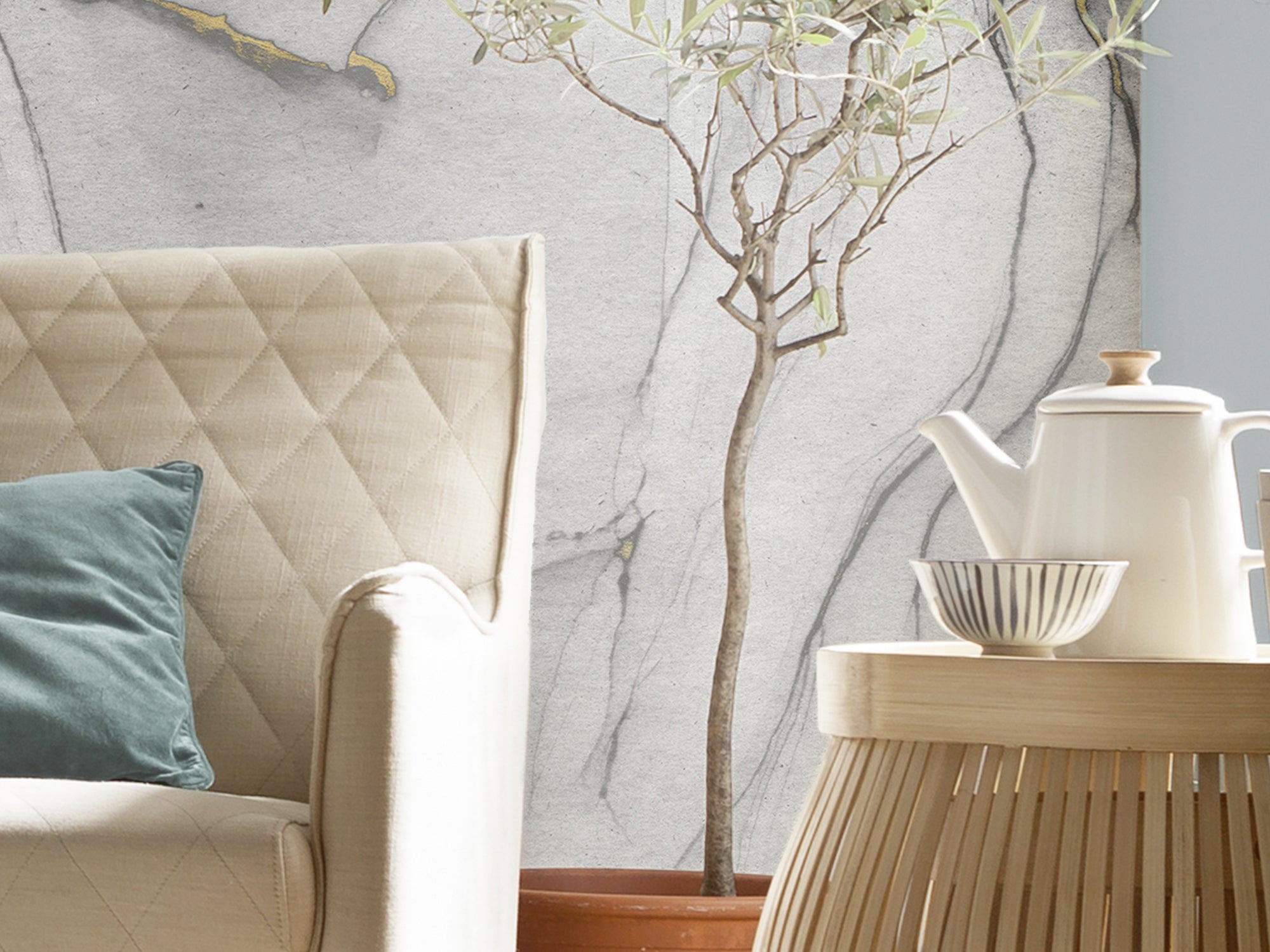 Fotomurale in tessuto non tessuto di Komar - Ink Gold Flow - Dimensione: 350 x 250 cm - 5