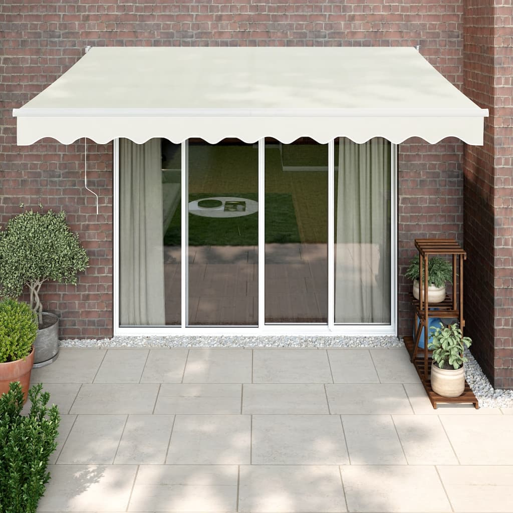 Toldo retráctil | toldo parasol | marquesina aluminio y tela color crema 3x2,5 m cfw65596