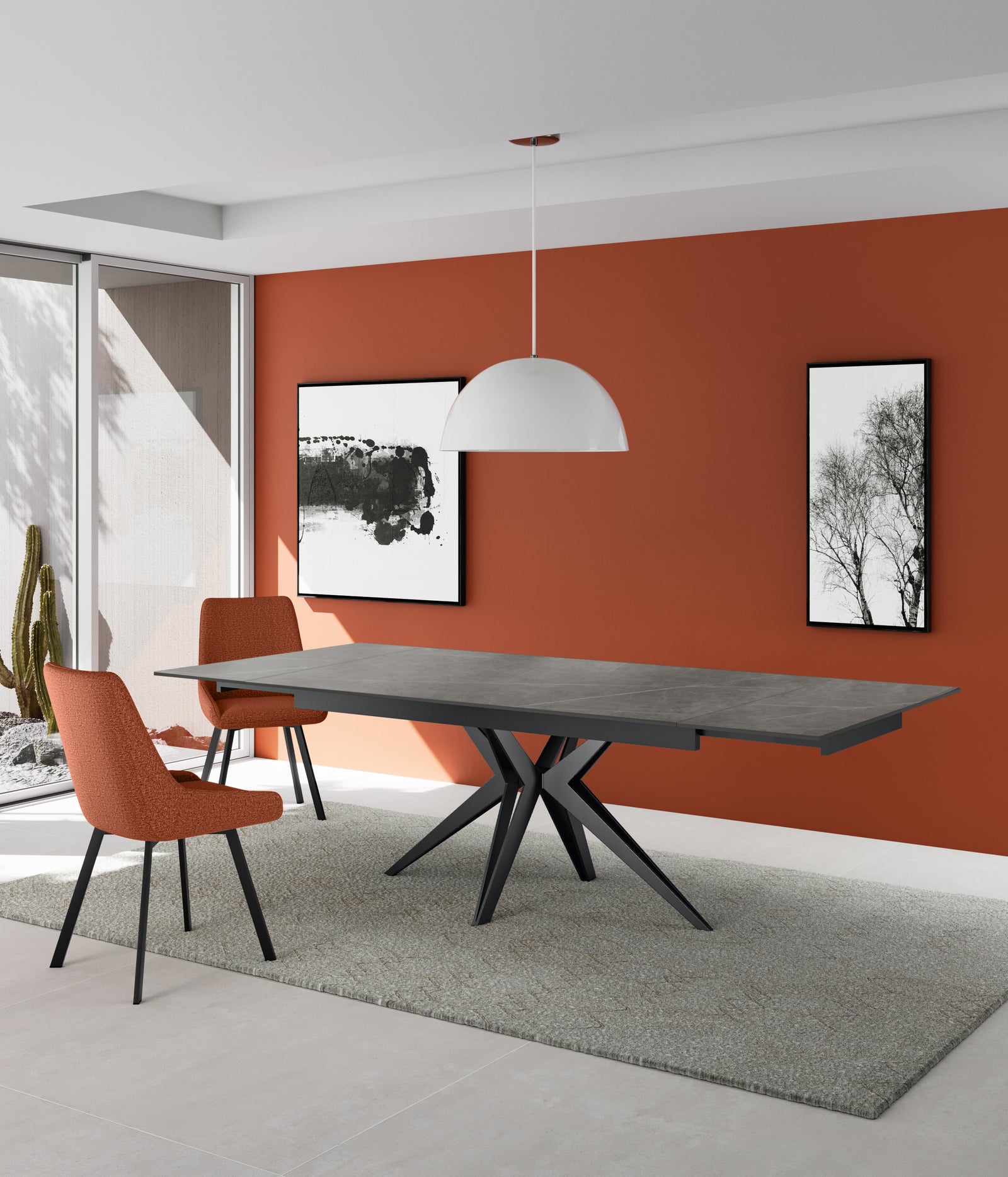 Match 2 - Rozkładany stół (160/240 x 90 cm) w kolorze czarnej ceramiki