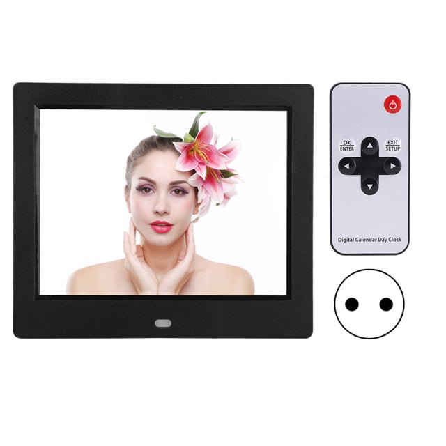 Cadre photo numérique XCLT-808 8 pouces avec horloge électronique de bureau, calendrier