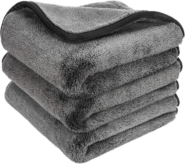 Paños de limpieza de coche de microfibra, Toalla de secado de coche ultra-gruesa mejorada Paño de microfibra 40x 60CM (paquete de 3)