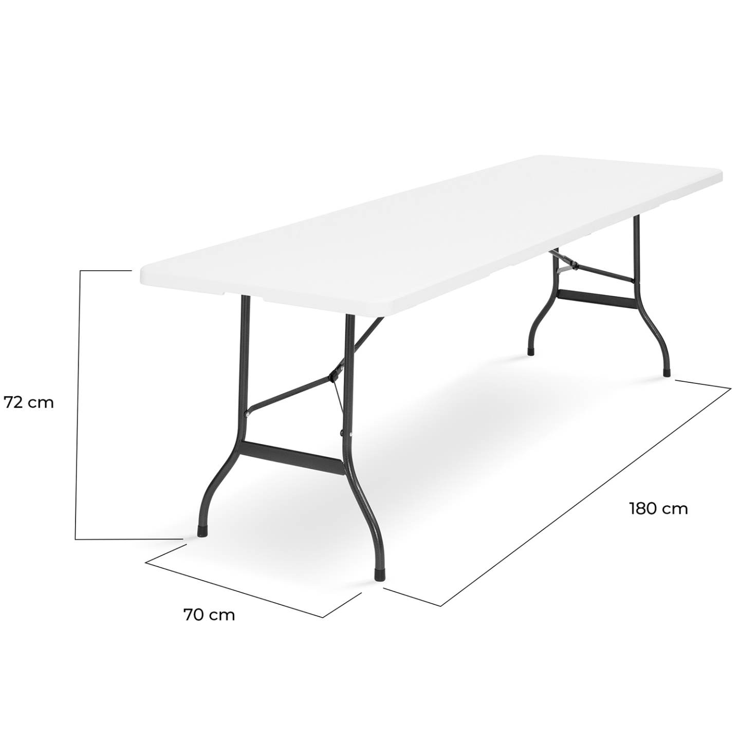 Lot de 2 tables pliantes d'appoint portables 180 cm pour camping ou réception - 5