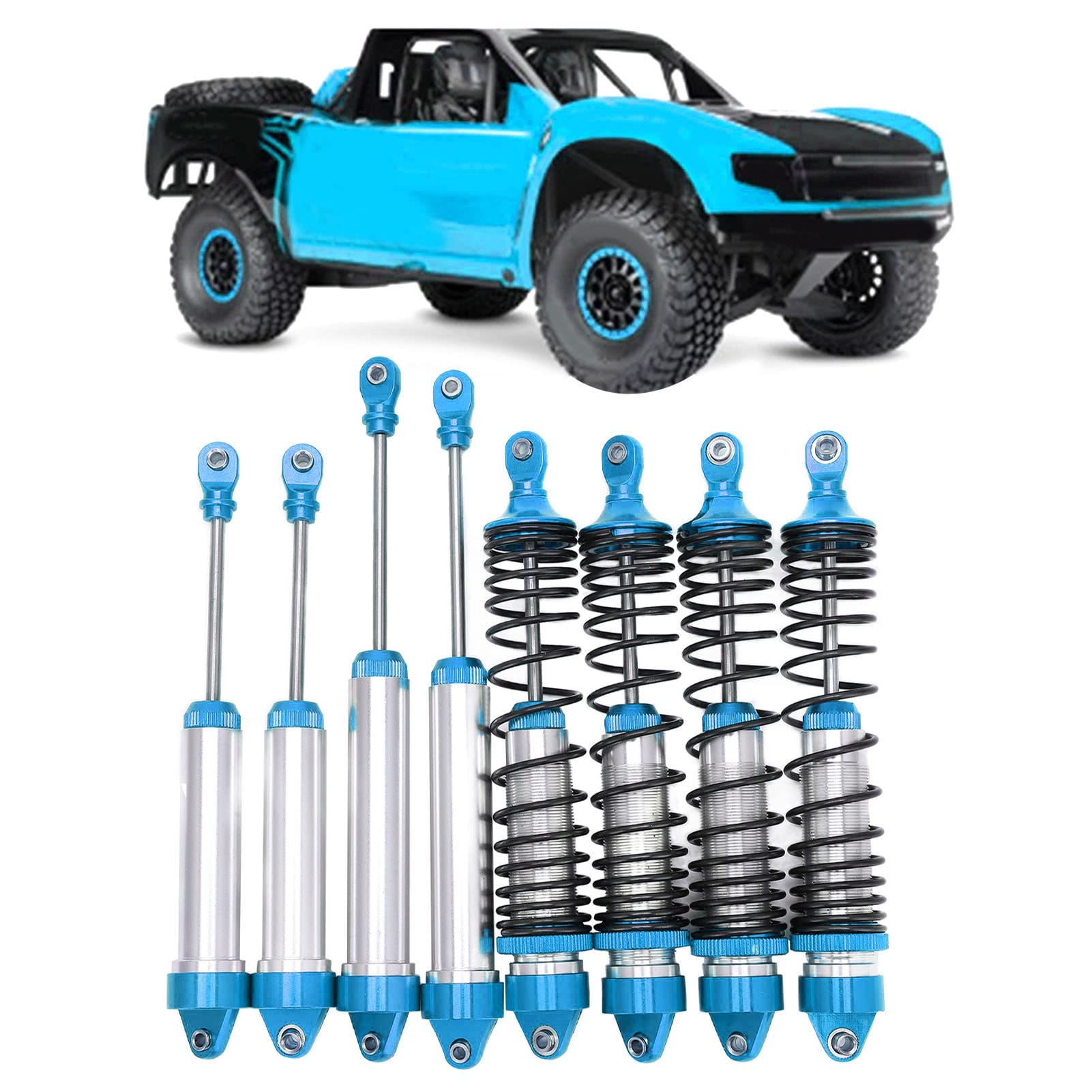 Set di ammortizzatori RC Ammortizzatore anteriore e posteriore in lega di alluminio per TRAXXAS UDR (blu) - 2