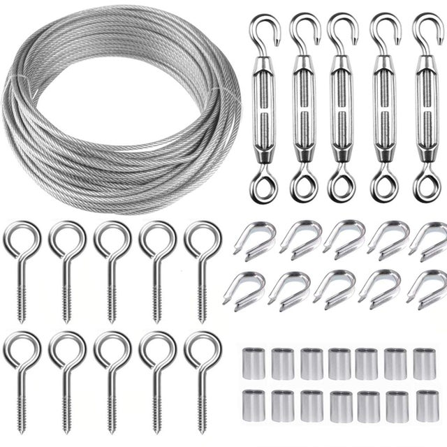 Support pour Plantes grimpantes, kit Complet en Acier Inoxydable avec Supports muraux et Corde Support pour Plantes grimpantes, kit Complet en Acier Inoxydable avec Supports muraux et Corde