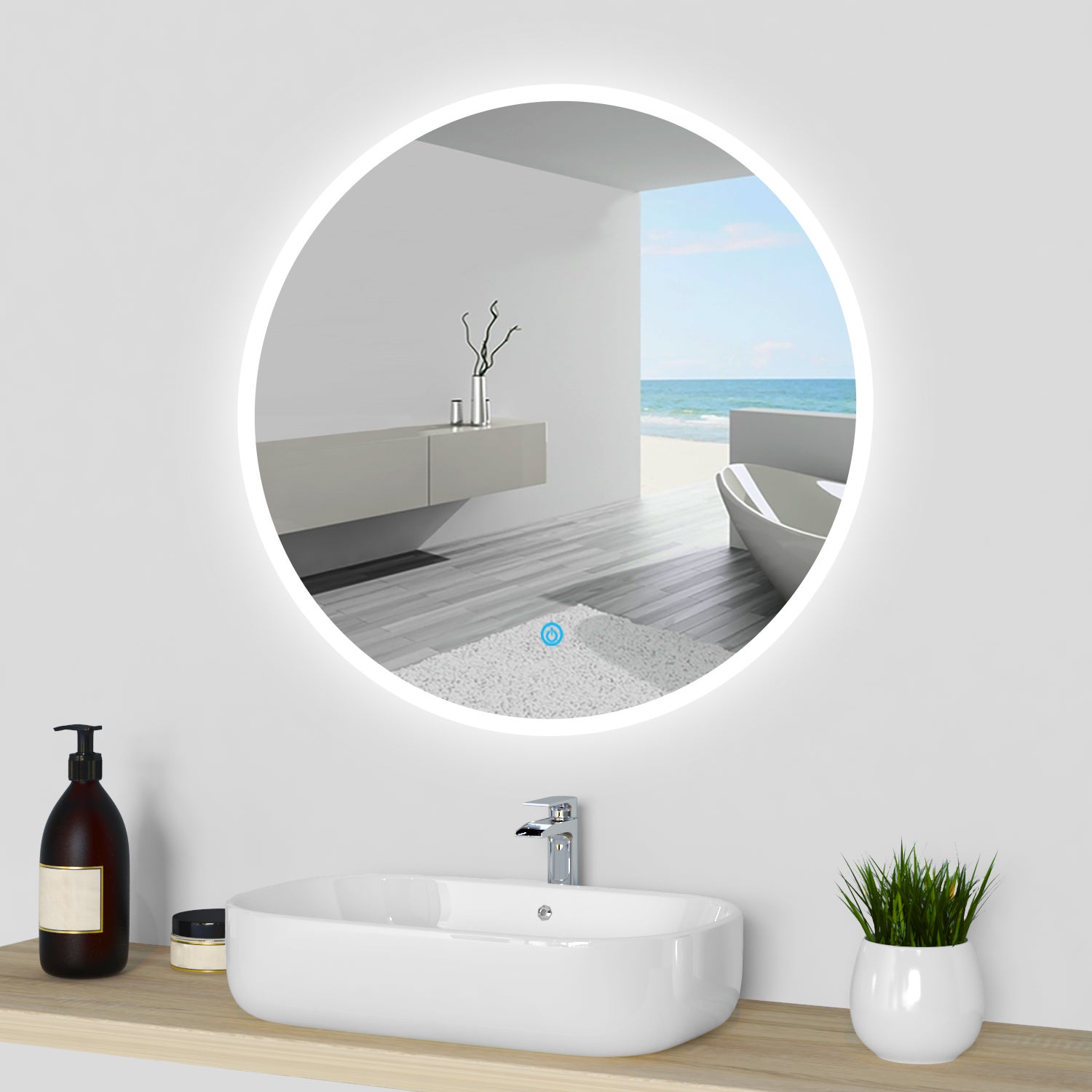 specchio bagno rotondo con luce