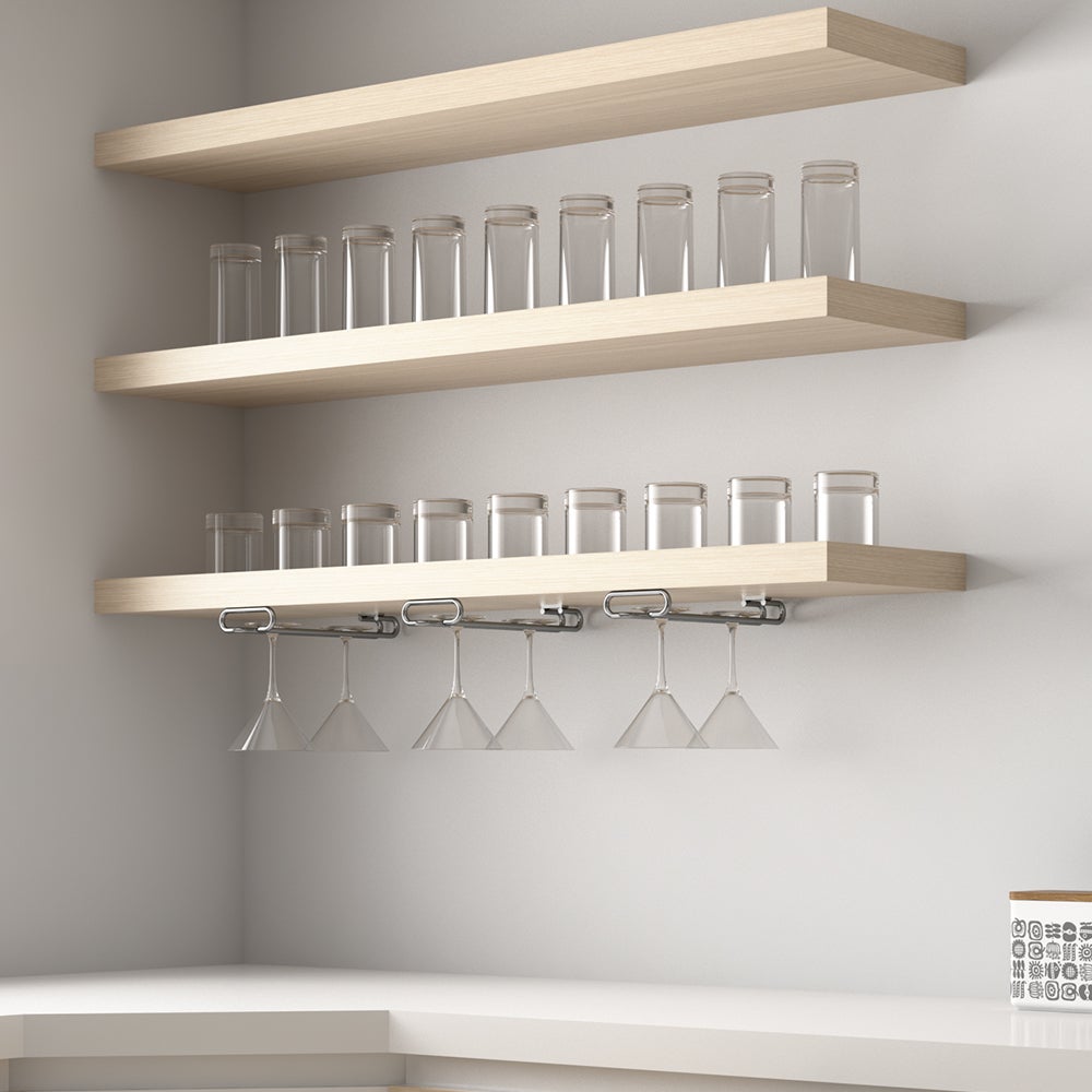Soporte Colgante Para Copas De Vino - 2 Piezas, Adhesivo O Con Tornillos, Apto Para Debajo De Muebles