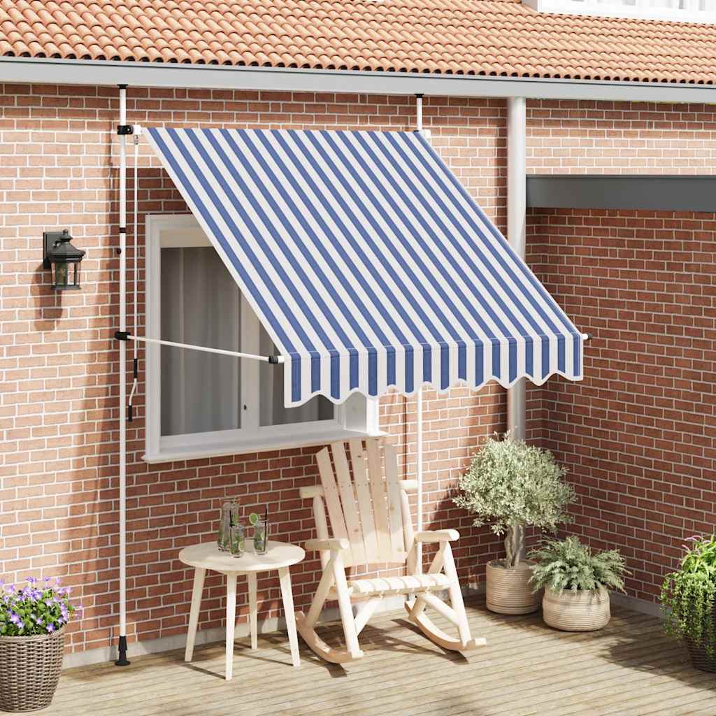 Maison exclusive - toldo manual retráctil 200 cm azul y blanco a rayas