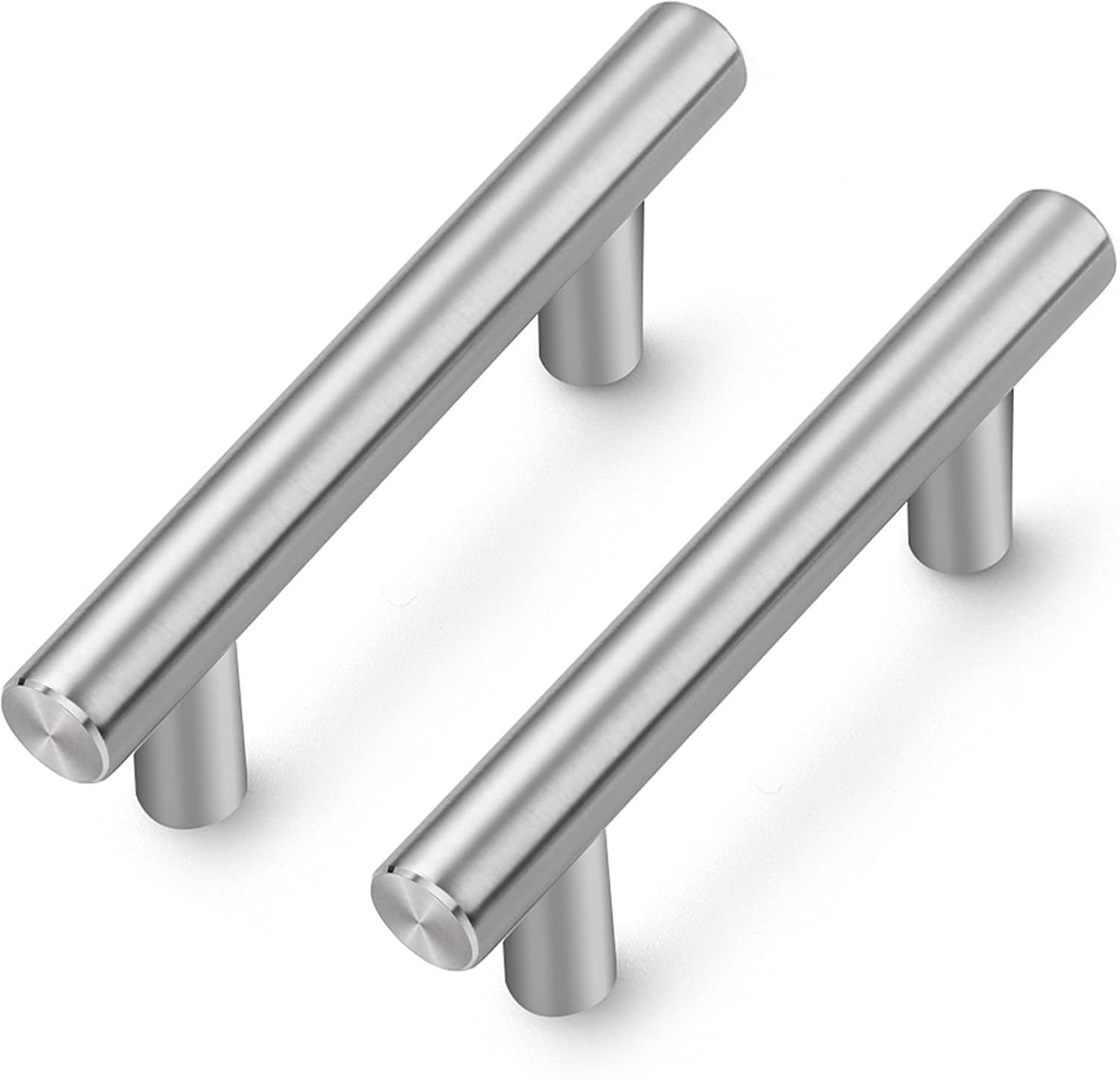 Zestaw 5 uchwytów meblowych ze stali nierdzewnej w kolorze srebrnym, 64 mm