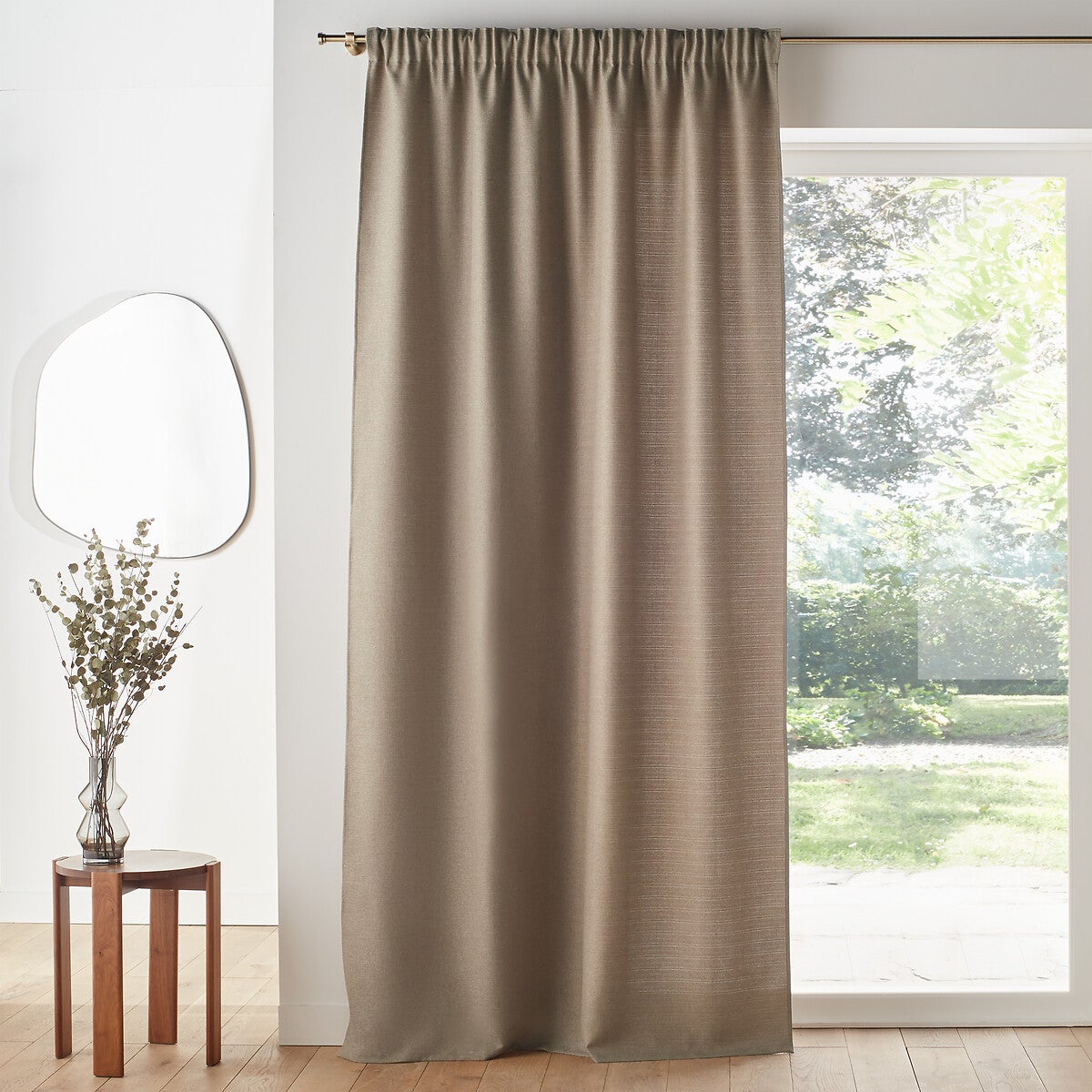 Rideau GARDINIA Étamine Translucide – Naturel 140x245 Cm – Passants Dissimulés Et Galon Fronceur