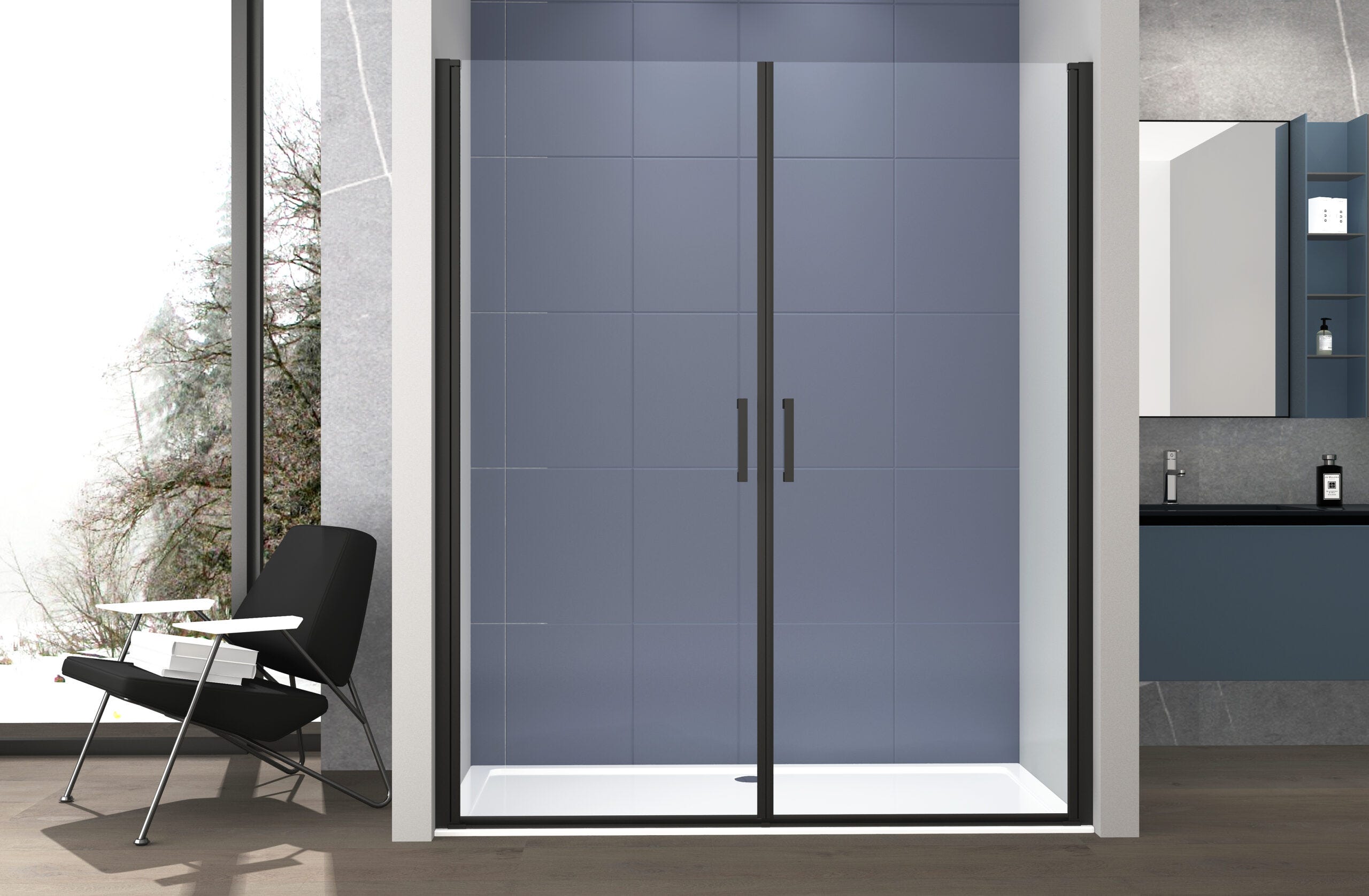 Receveur de douche BASTIA carré extra-plat à encastrer Receveur de douche BASTIA carré extra-plat à encastrer