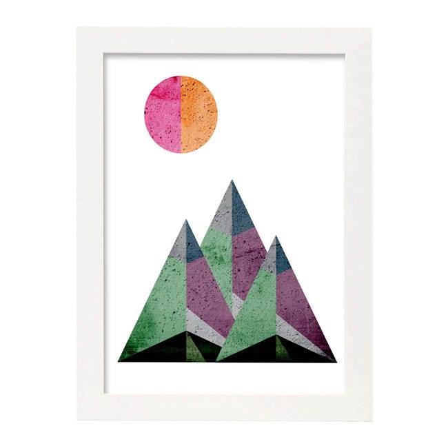 Décoration Murale En Bois Vailla - Motif Montagnes Géométriques Noir Et Doré, Effet 3D, Pour Salon, Chambre, Bureau