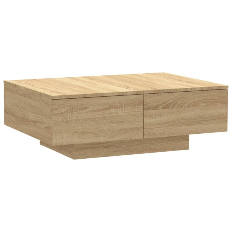 Table basse chêne sonoma 90x60x31 cm bois d ingénierie - 2