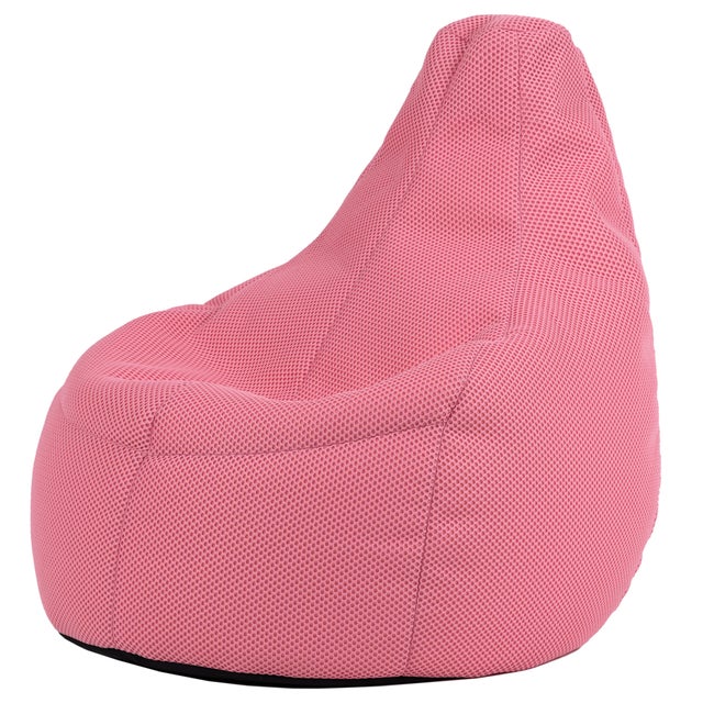 Pouf Icon à dossier haut Gaming en maille mesh tech rose, salon, chambre, 82x82x76cm, Made in Allemagne, Oeko-Tex®