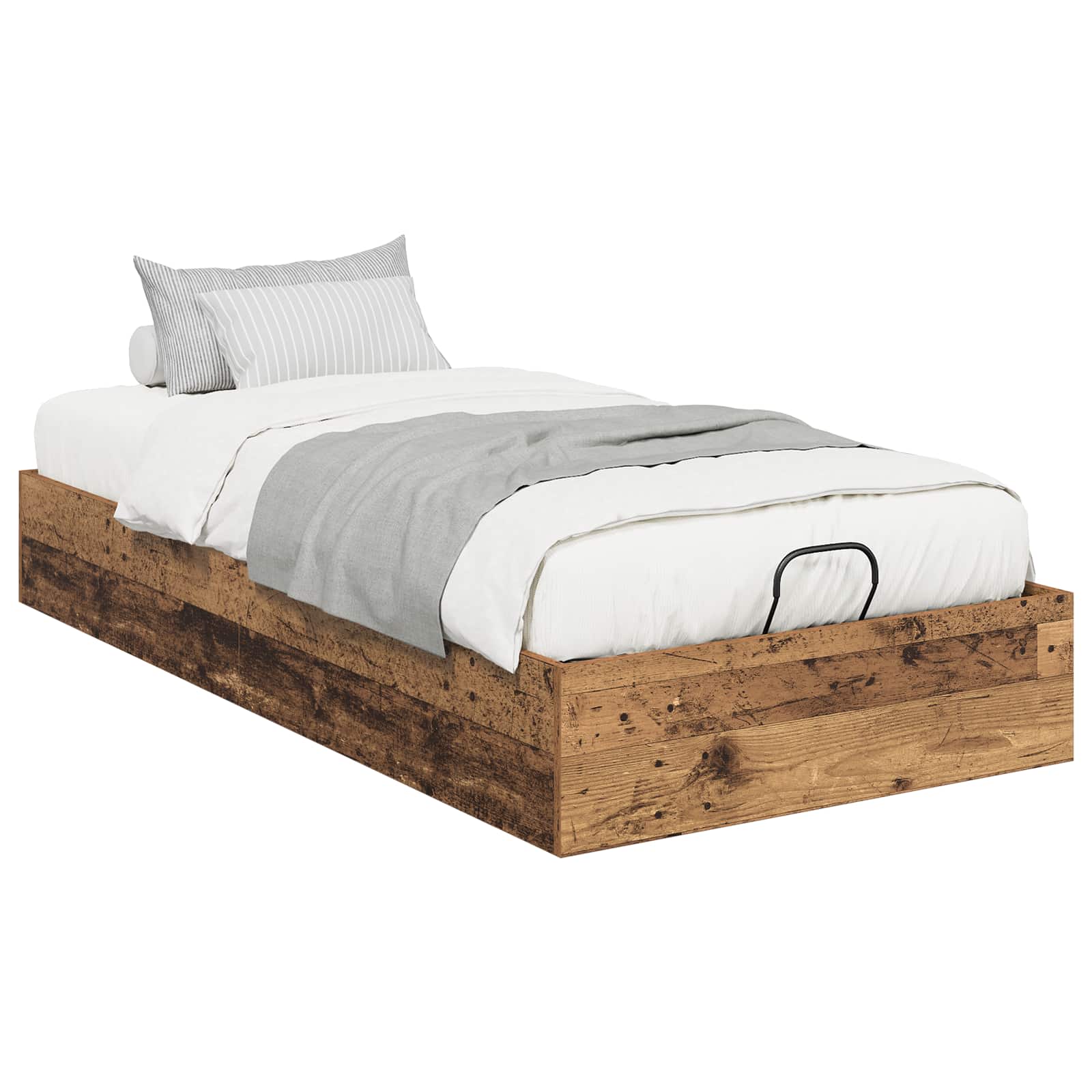 Cadre de lit ottoman avec rangement bois ancien 203 x 90 x 25 cm - 3