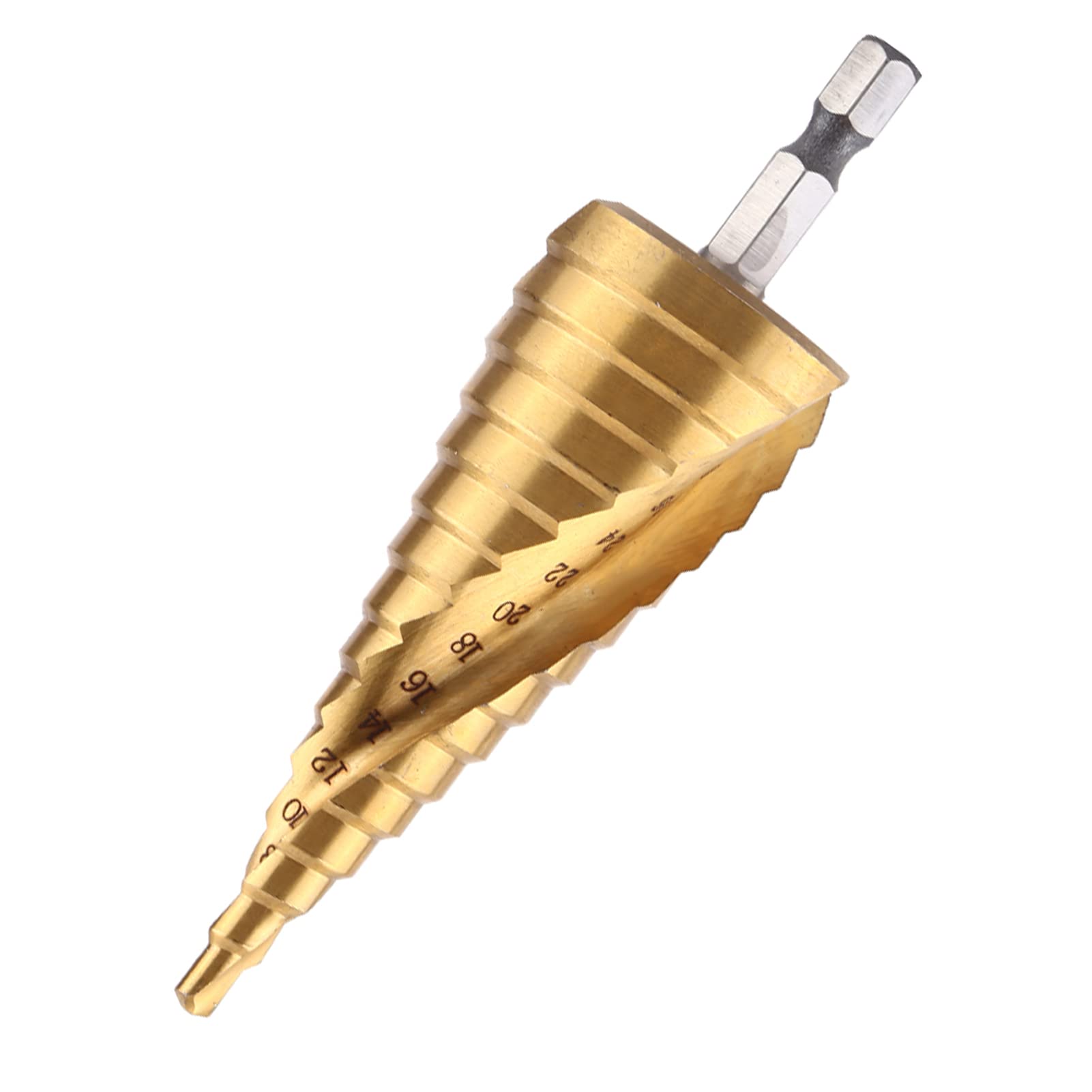 1 foret étagé à revêtement en acier rapide à cannelure hélicoïdale, tige hexagonale, outils électriques 4-32 mm - 5