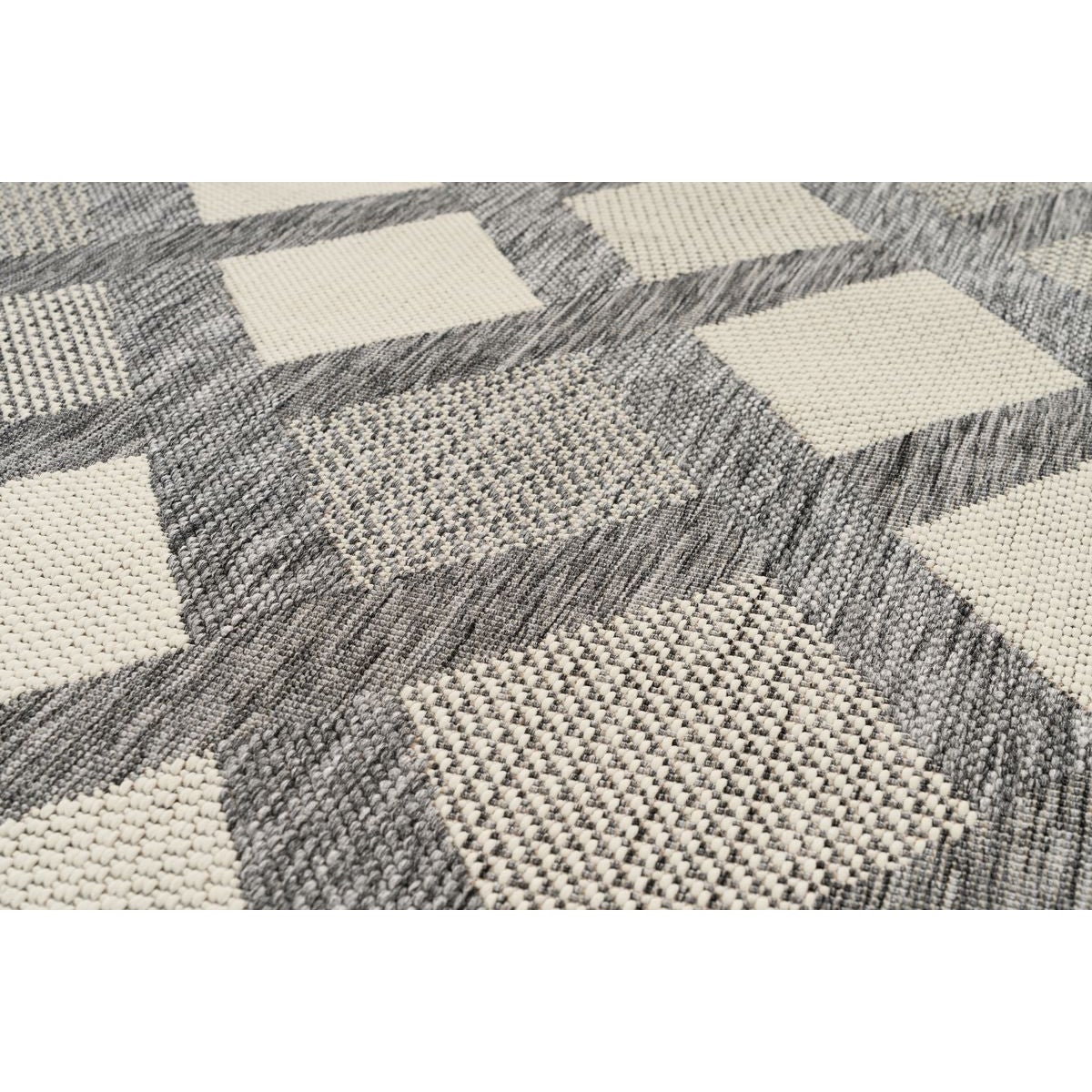 Tapis Tissé Géométrique à Poils Courts 