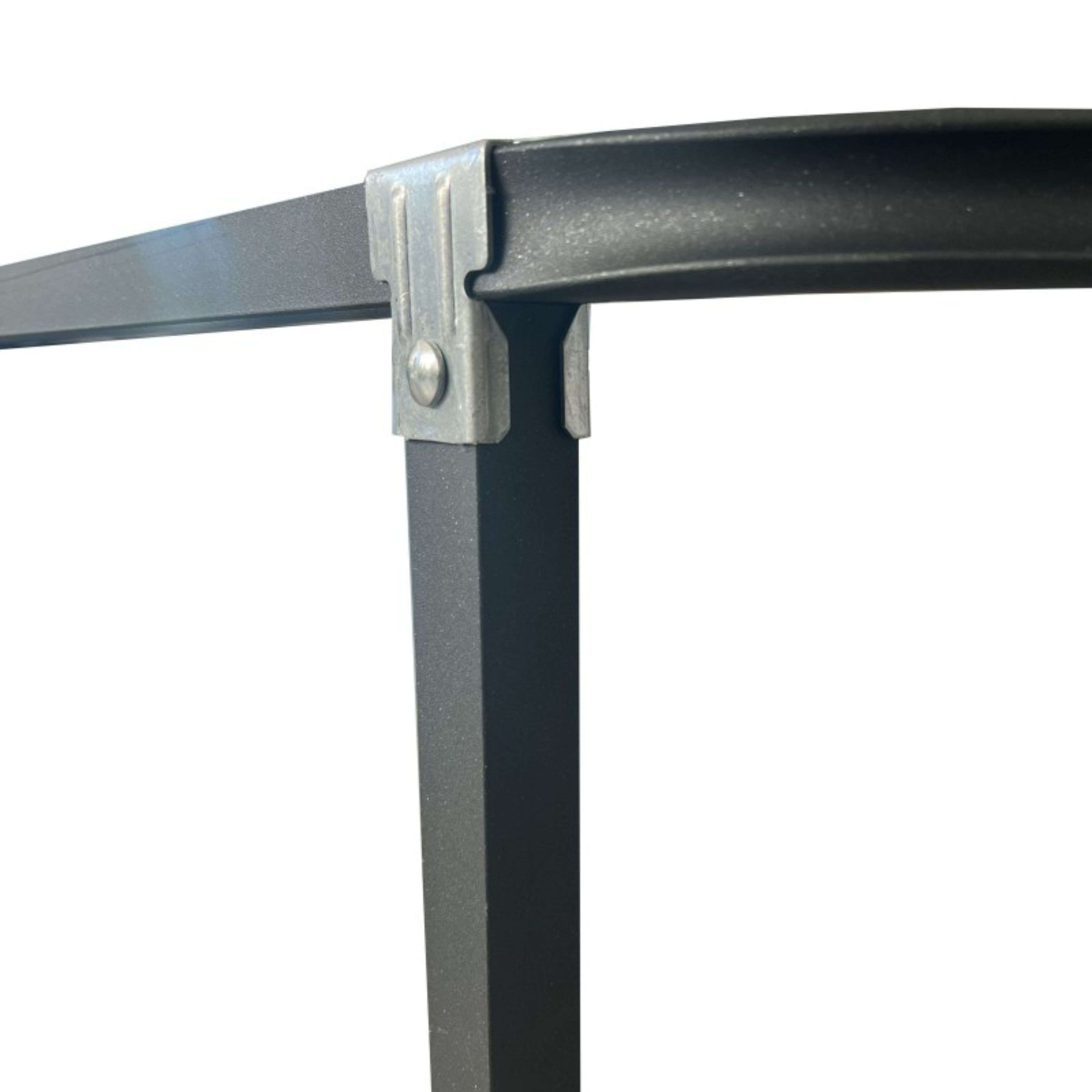 Base de cama 150x190 cm com 4 pés - tubo de aço 30x30 mm, reforço central, ripas de álamo e pintura metálica - 6