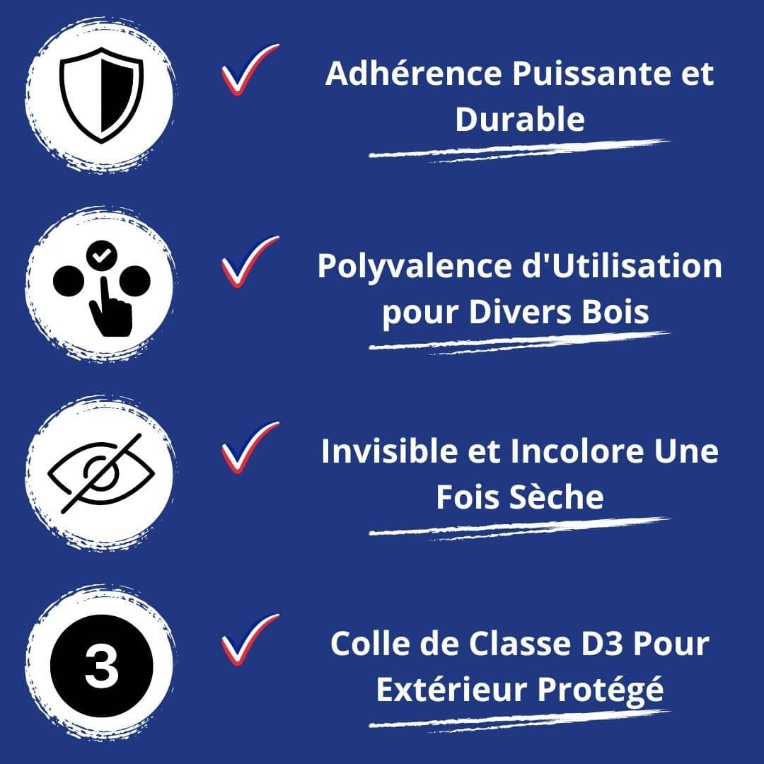 Colle Bois Rapide - 1 L - Codeve Bois - Pour L'assemblage Rapide De Votre Bois Soumis à L'humidité En Extérieur. - 3