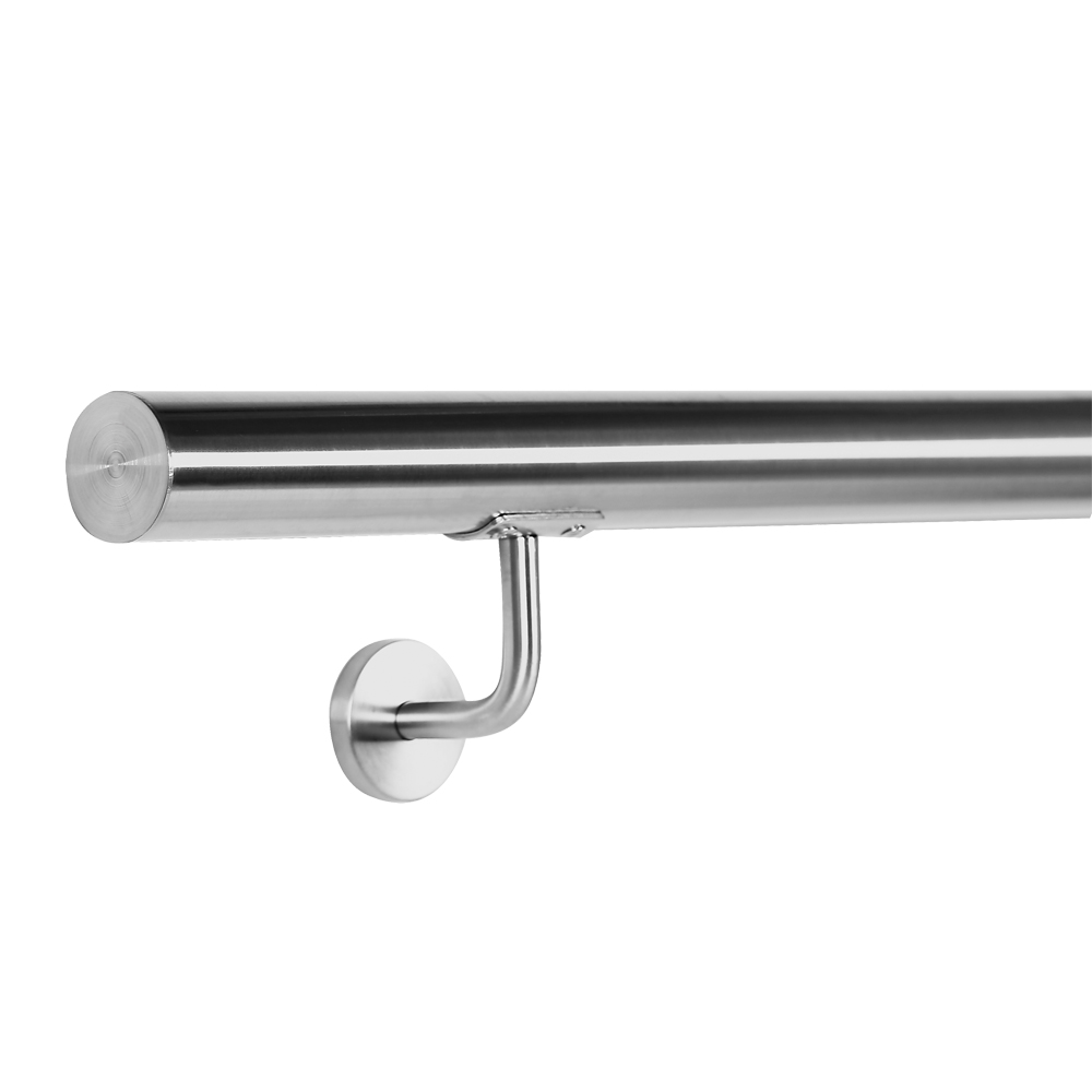 Kit Main courante Escalier 150cm Acier affiné V2A Garde-corps Rambarde Support mural Dispositif de fixation Balustrade Logement WilTec - 6
