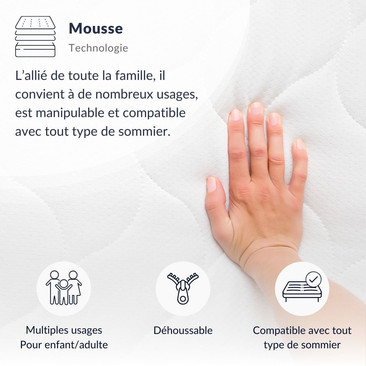 Matelas NEOREV TOY 90x200 Mousse - 7
