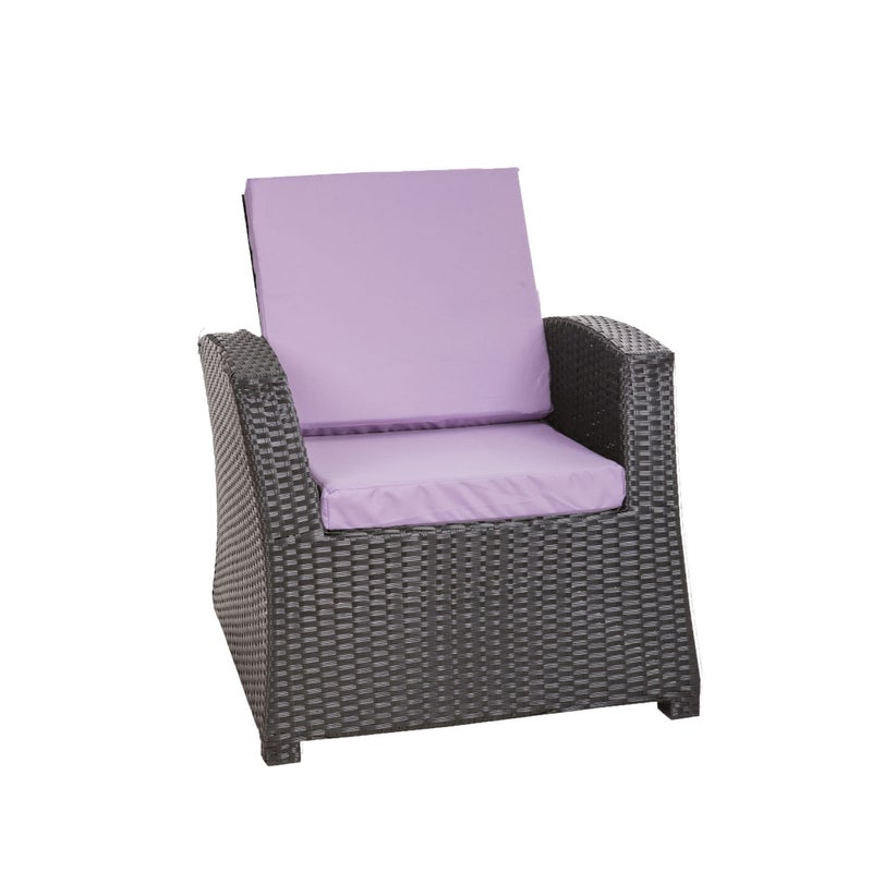2x Zestaw poduszek na fotel ogrodowy rattanowy 56x52x7 fioletowa poduszki na krzesło ogrodowe z oparciem poduszki na fotele technorattanowe na taras