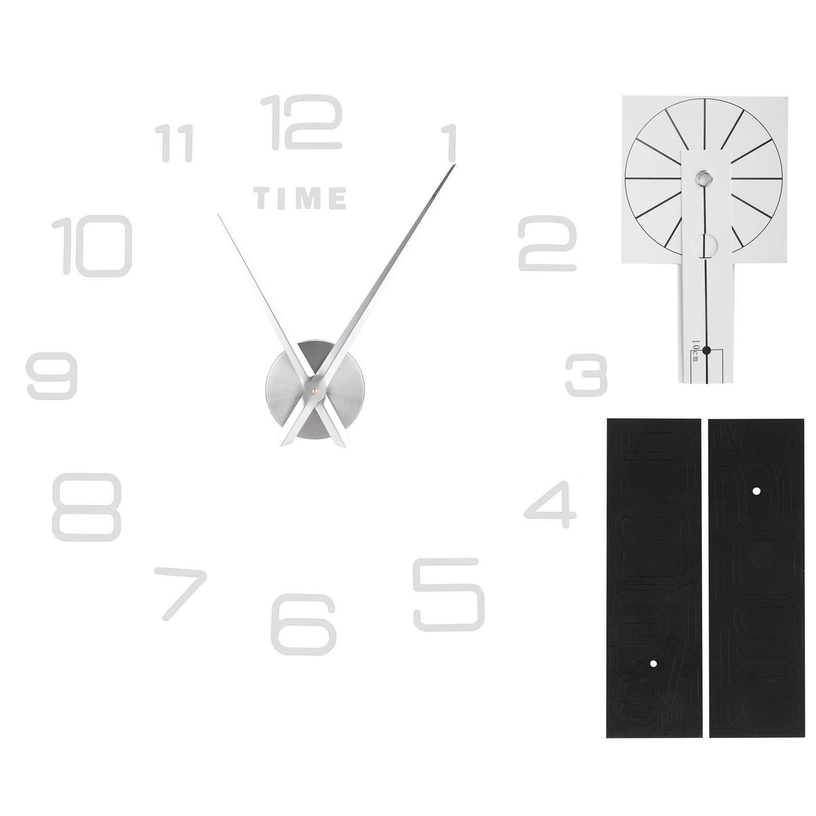 Reloj de pared de bricolaje: marco acrílico sin marco, superficie de espejo, pegatina de reloj