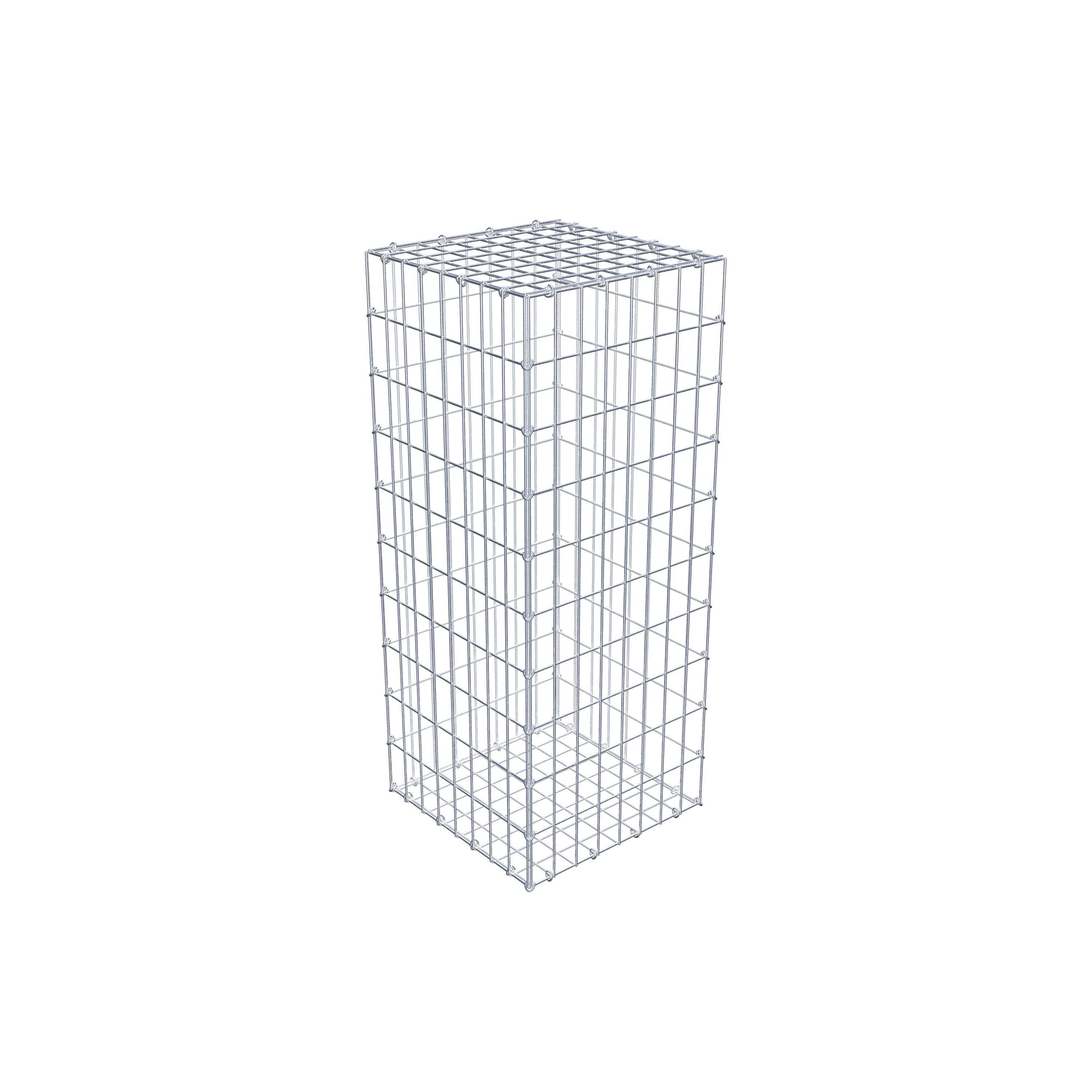 Gavión de acero galvanizado 100x40x40cm (LxAxP), malla 5 x 10cm, Anillo en C, jaula metálica para muro o jardín - 3