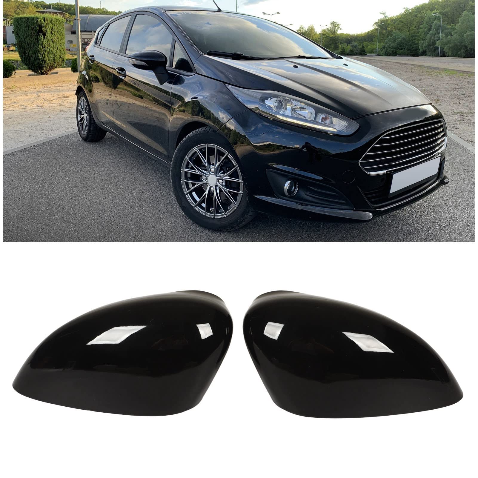 Oplatool Coperture Specchietti Retrovisori In Fibra Di Carbonio Per Ford Fiesta MK7 2008-2017 (Coppia) - 2