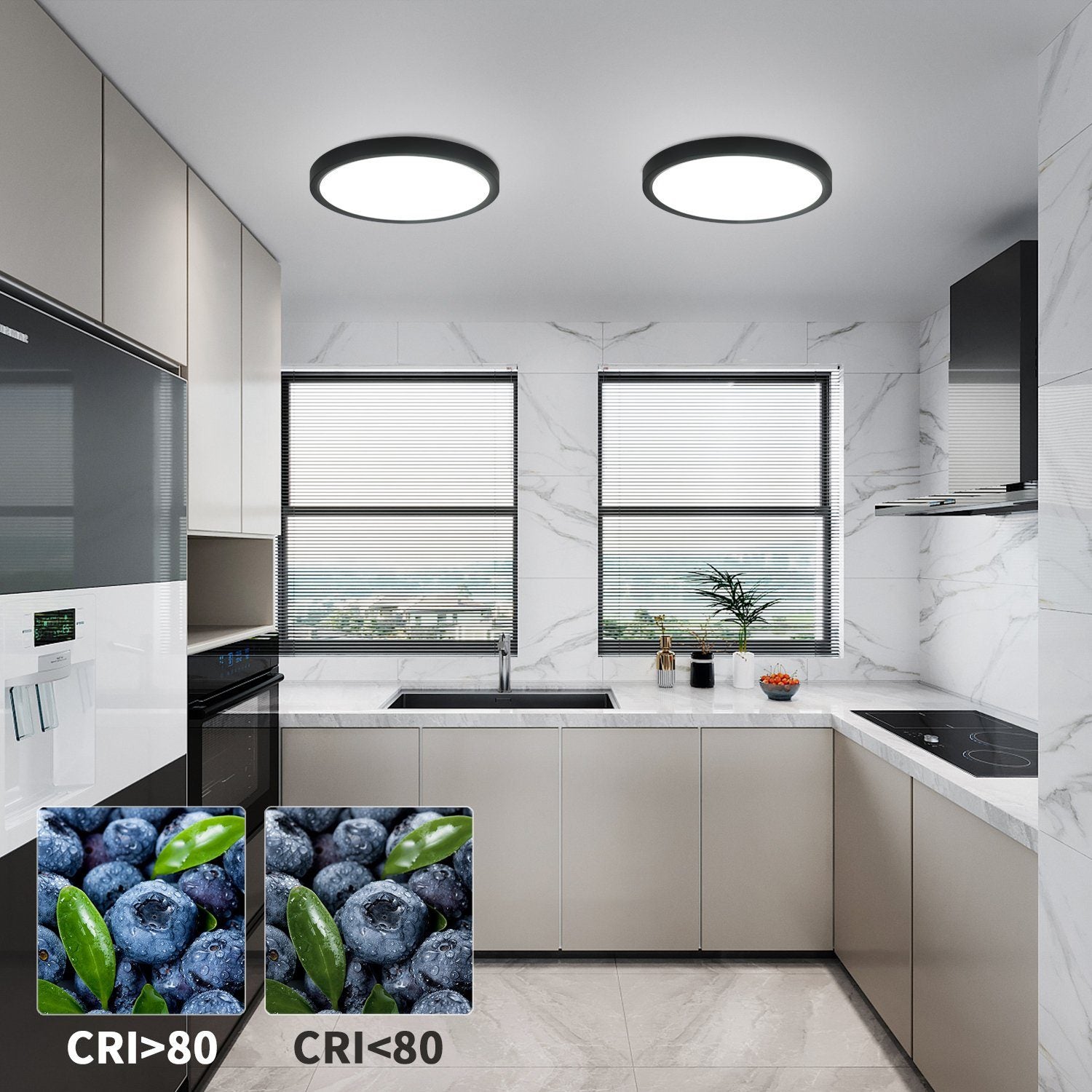 NETTLIFE Plafón LED Blanco Frío 18W, Luz 23CM Redonda IP44, Blanco Plano, Impermeable, Lámpara Cocina para Baño Pasillo Habitación - 4