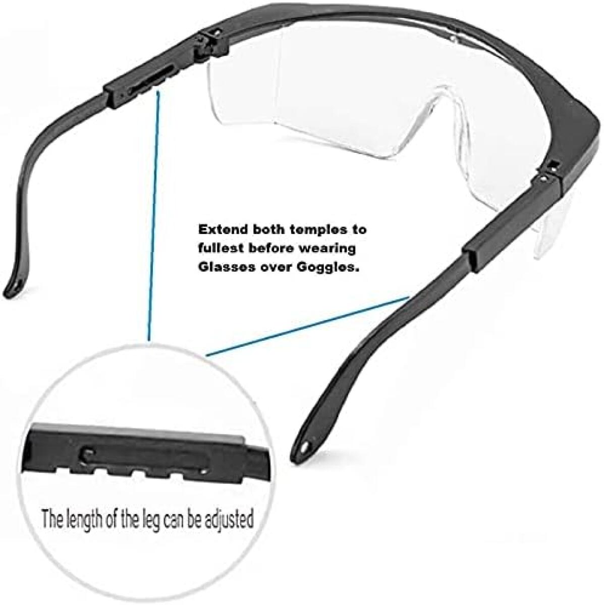 Lot de 2 lunettes de protection - Lunettes de protection anti-buée et anti-salive - Lunettes de protection pour les yeux - 3