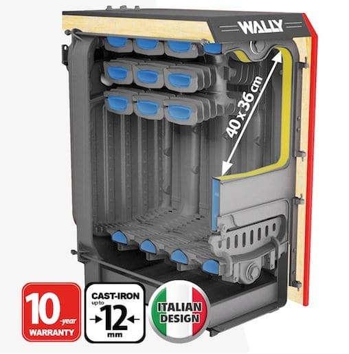 Caldaia a legna in ghisa Klimosz Wally / Sime Solida S 4 con regolatore di tiraggio a catena - 3