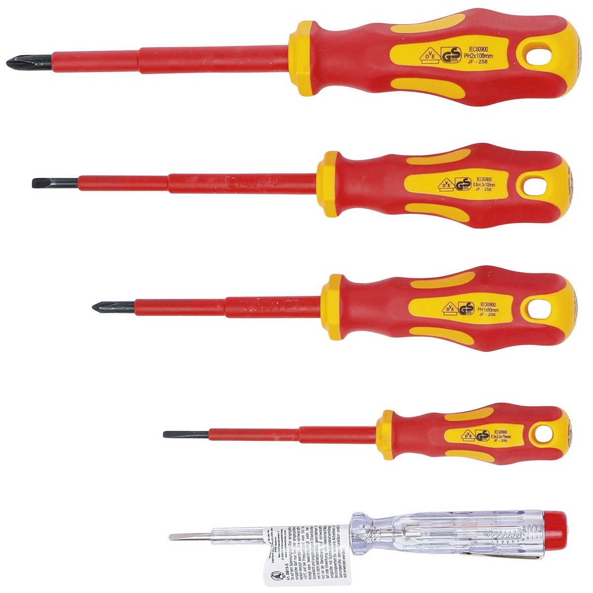 JEU DE 5 TOURNEVIS D'ELECTRICIEN ISOLES BGS TECHNIC - 2