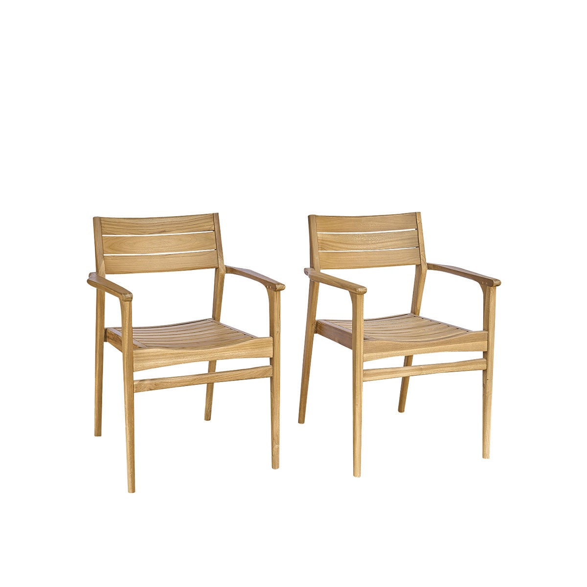 Fauteuil de jardin en teck massif (lot de 2) - 2