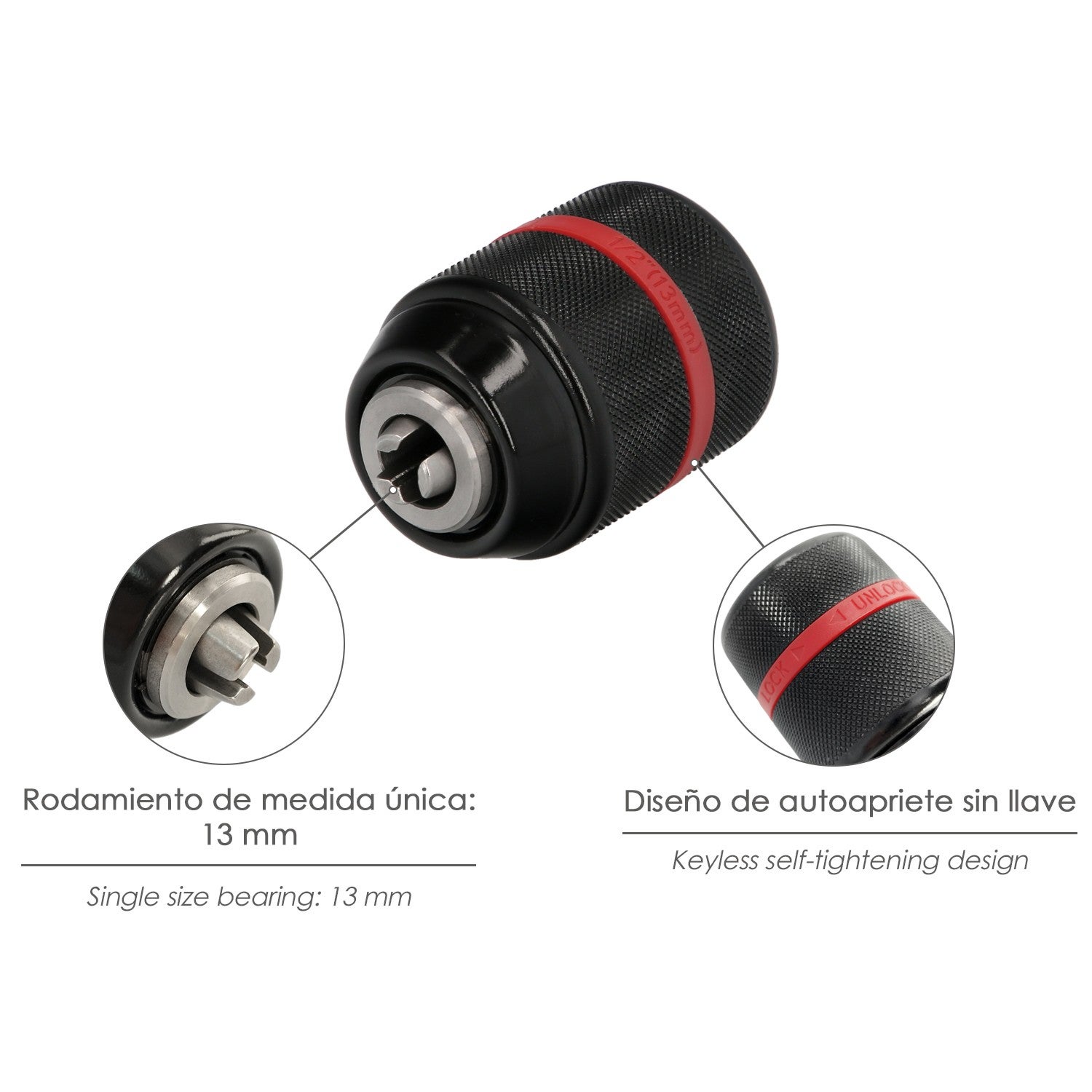 Portabrocas Sin Llave Metalico 1/2\