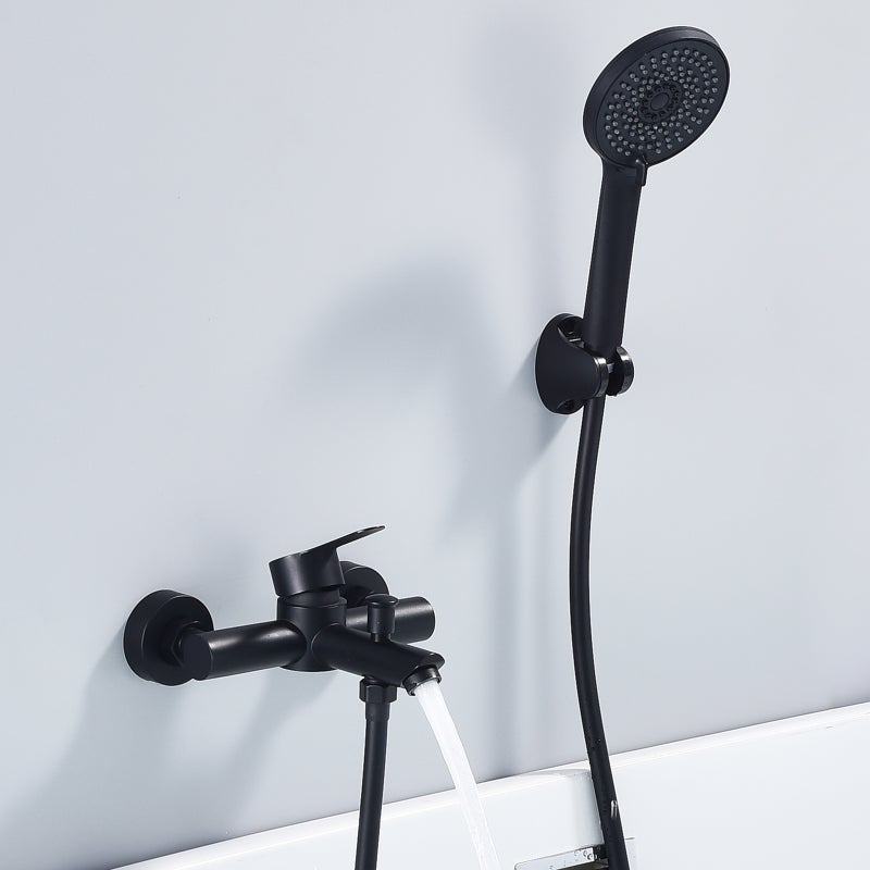 Bateria Wannowa z Prysznicem Ręcznym, Zestaw Baterii do Wanny, Czarna Bateria Wannowa, Słuchawka Prysznicowa z Regulowanym Kątem do Łazienki