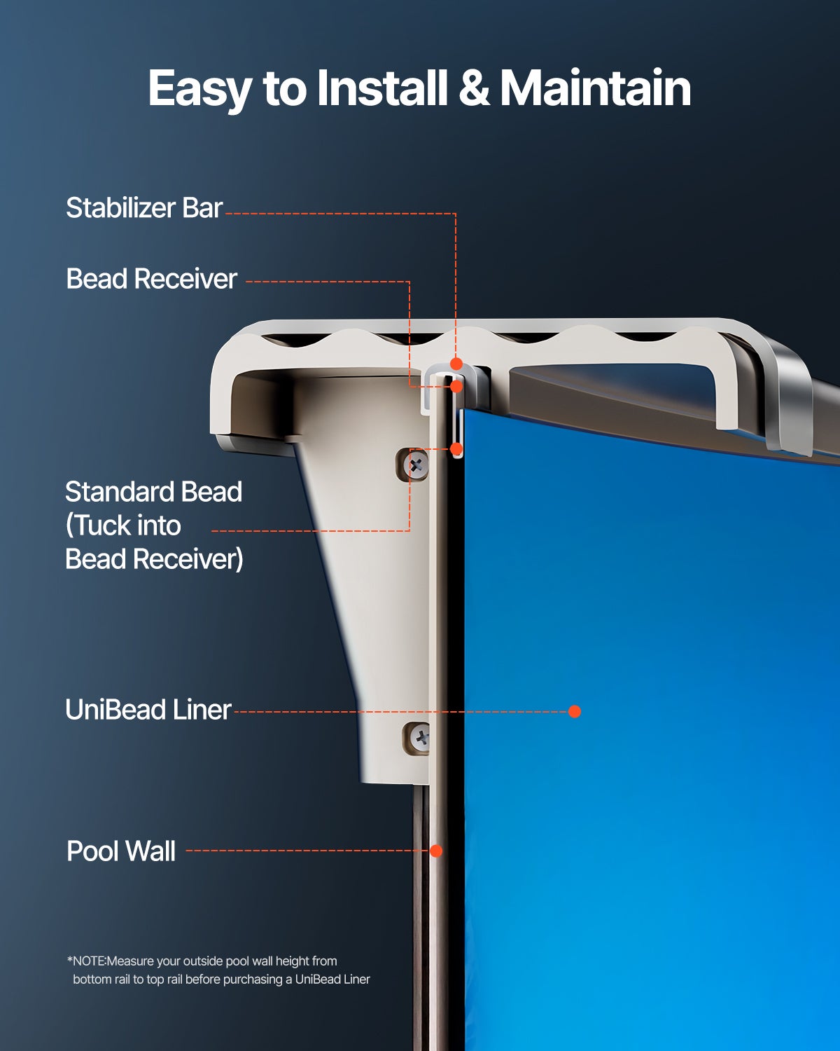 Revêtement Piscine VEVOR Ronde 350x120 cm en Vinyle, Style Unibead, Doublure Standard, Anti-usure, pour Piscine Hors Sol 120 cm - 4