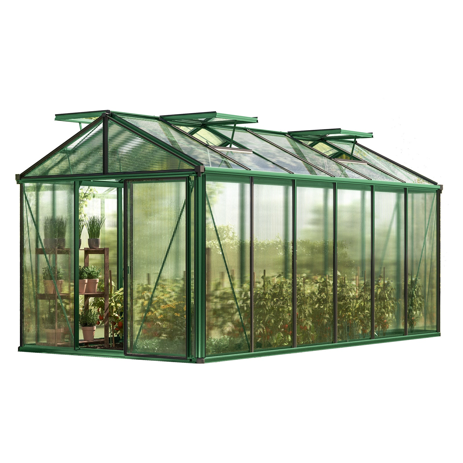 GFP szklarnia Diamas 24 Light 235x460 cm - grube panele poliwęglanowe ok. 12 mm - kolor: zielony