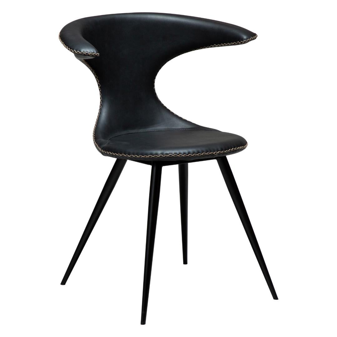 Flair Dan-Form krzesło stołowe PU skóra sztuczna czarny.