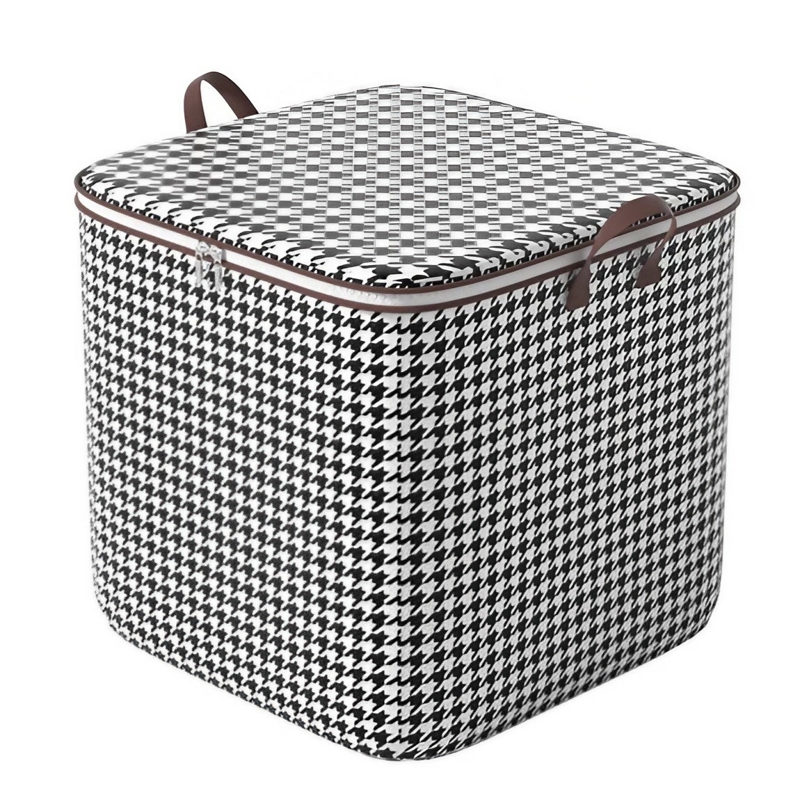 Cutie de depozitare pliabila Flippy cu fermoar, 100 L, neagra, 40x50x50 cm