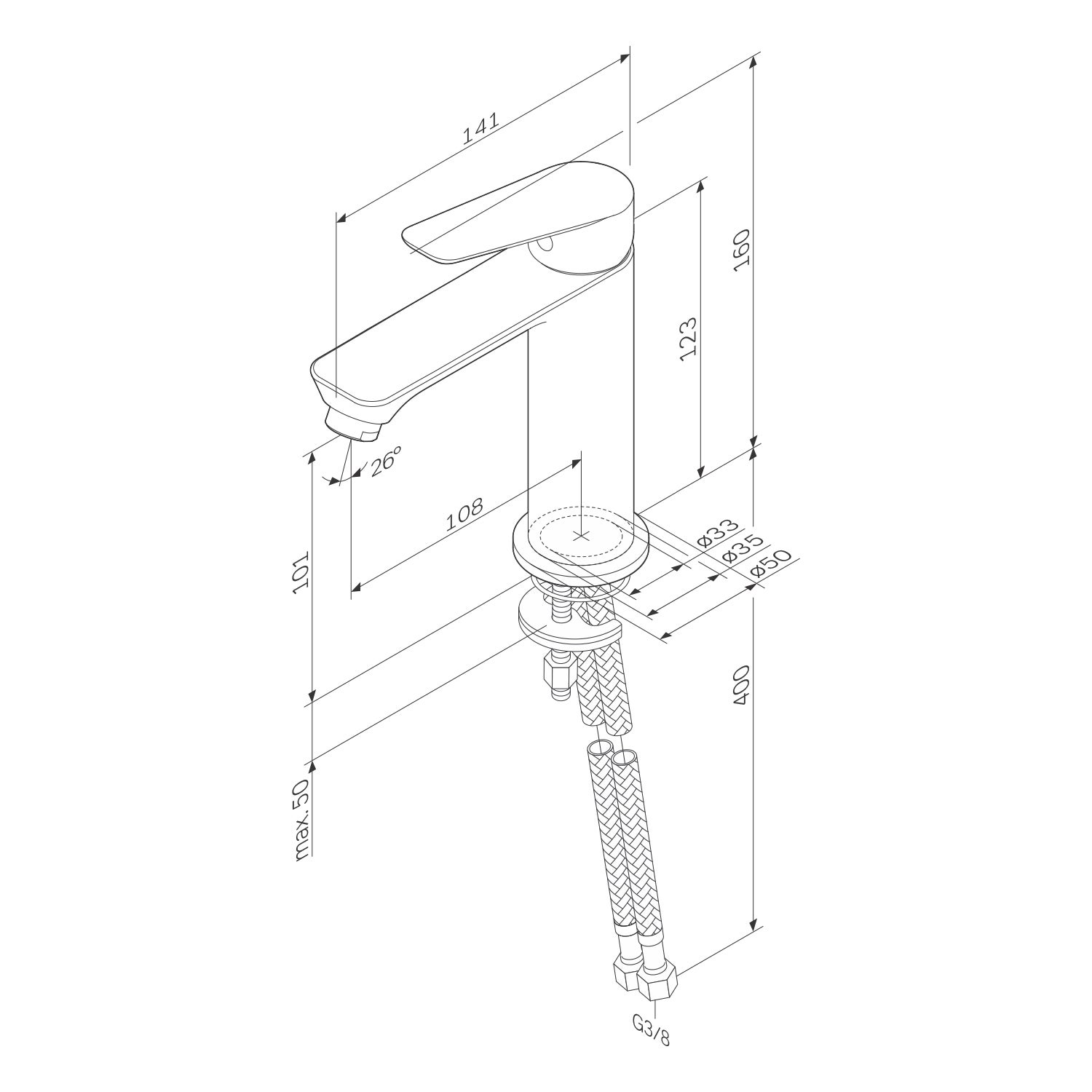 Mitigeur de Lavabo, Robinet de Lavabo, Mitigeur Salle de Bain Robinet de lavabo Chromé Hit, taille S,FTA02100 AM.PM - 10